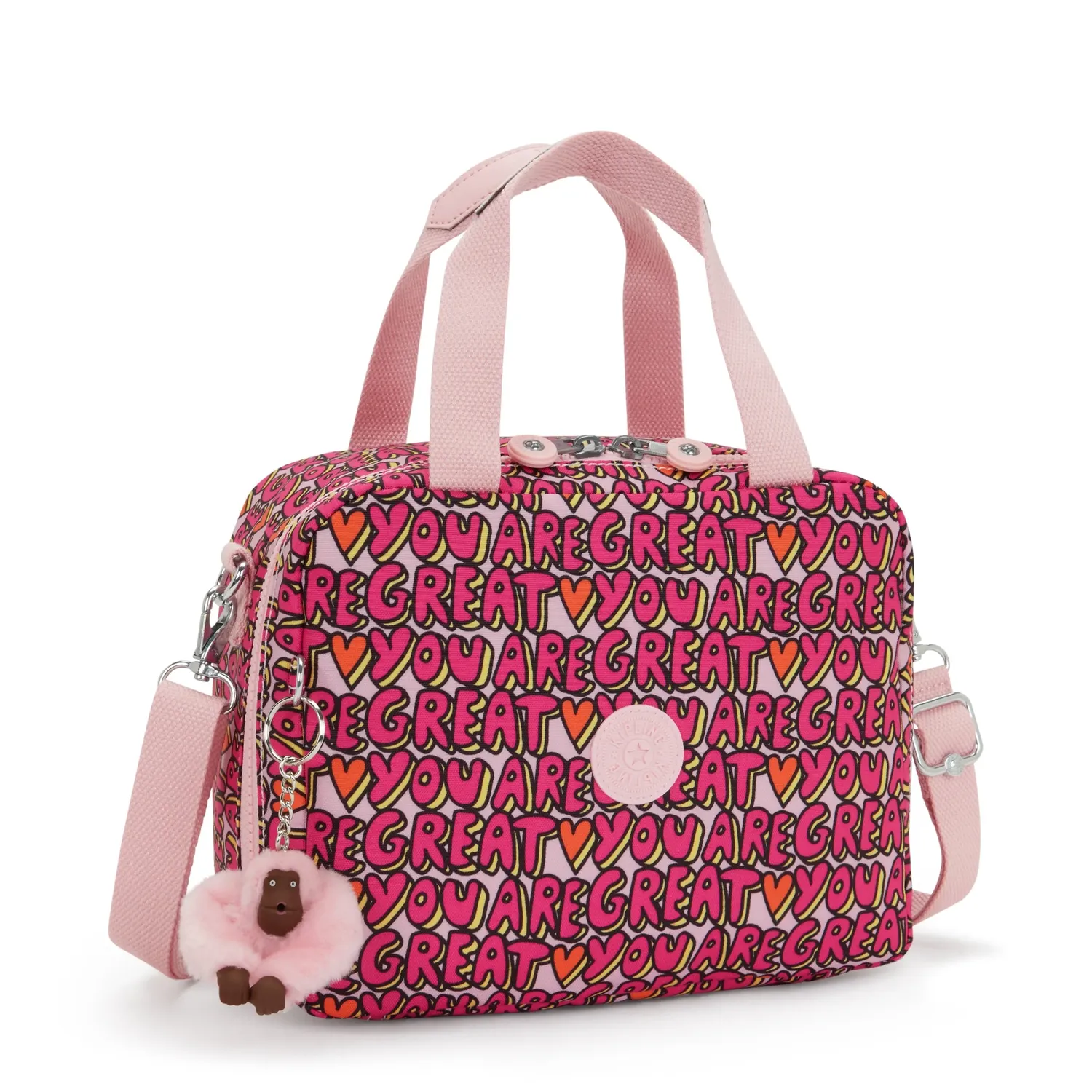 Kipling Miyo lunchtas U R Great Print geïsoleerd