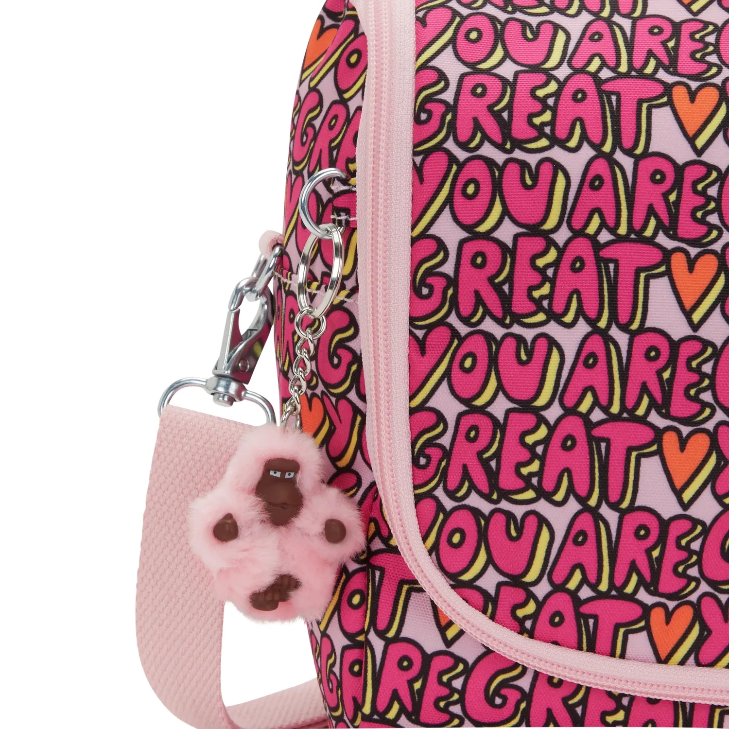 Kipling New Kichirou lunchtas Groot U R Great Print trolleybevestiging