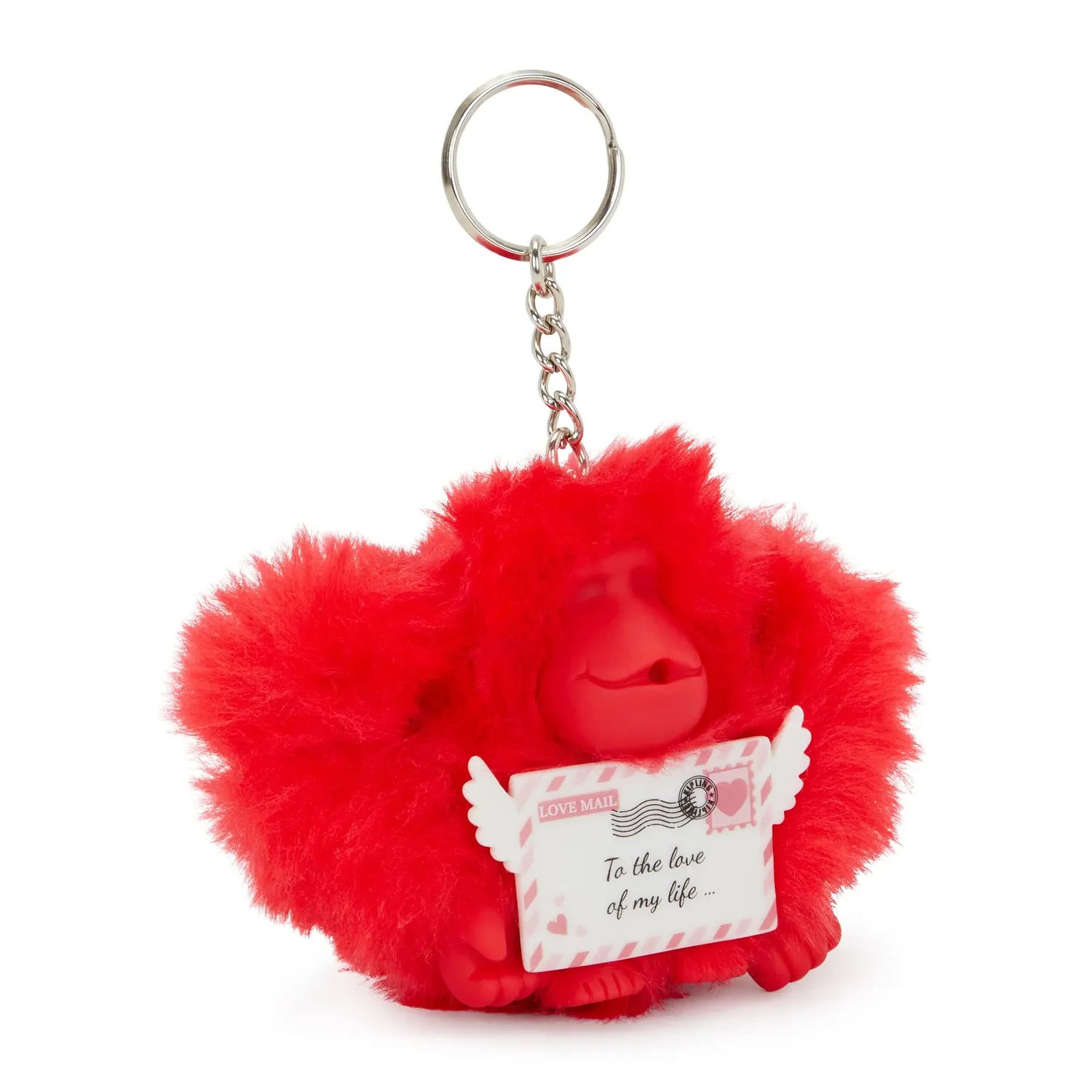 Kipling Valentine Letter Monkey sleutelhanger Letter Red klein rood