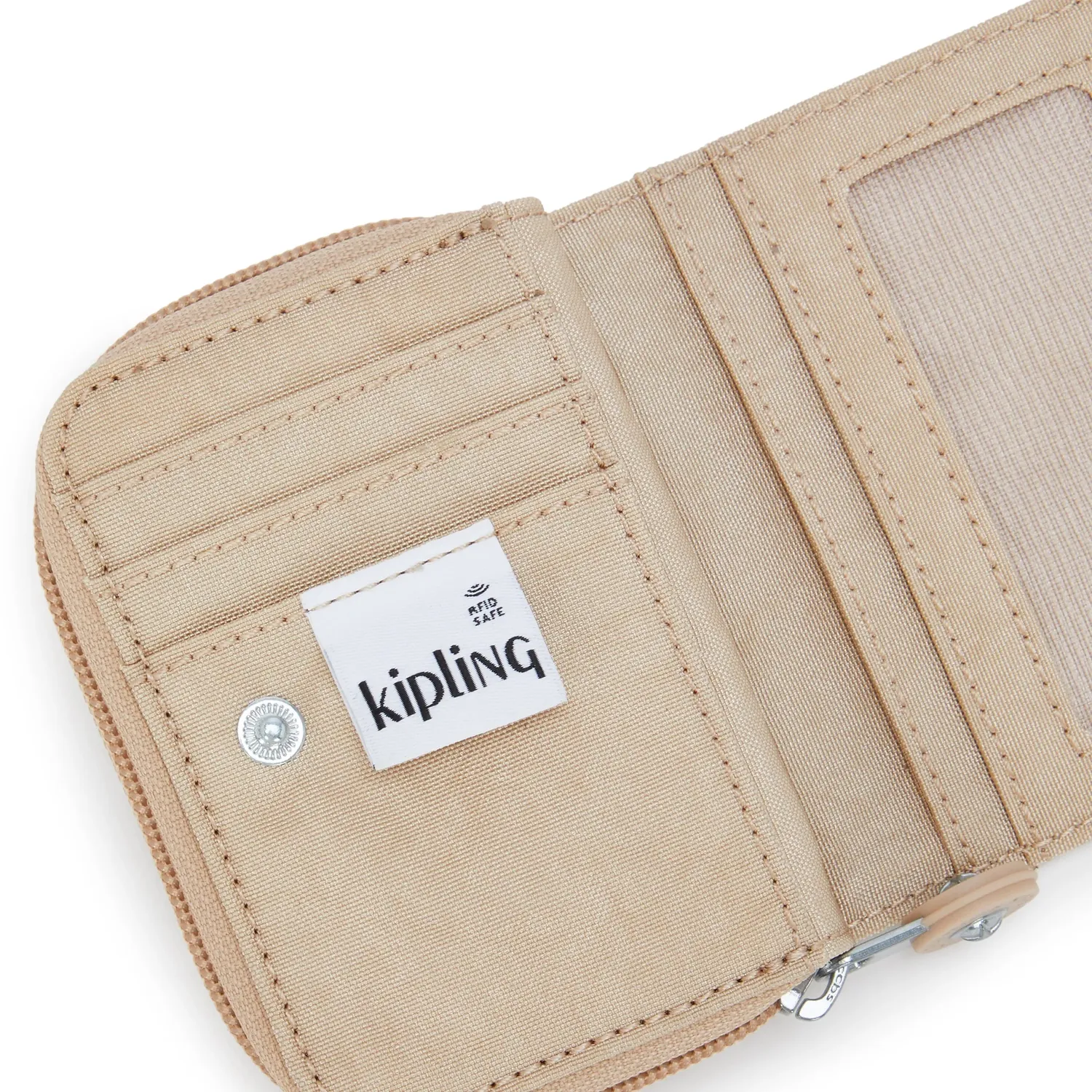 Kipling Tops portemonnee Sparkled Beige klein – met rits
