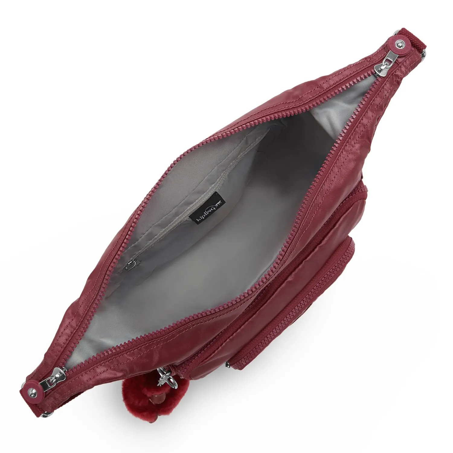 Kipling Erica S schoudertas Deep Berry Metallic medium glans