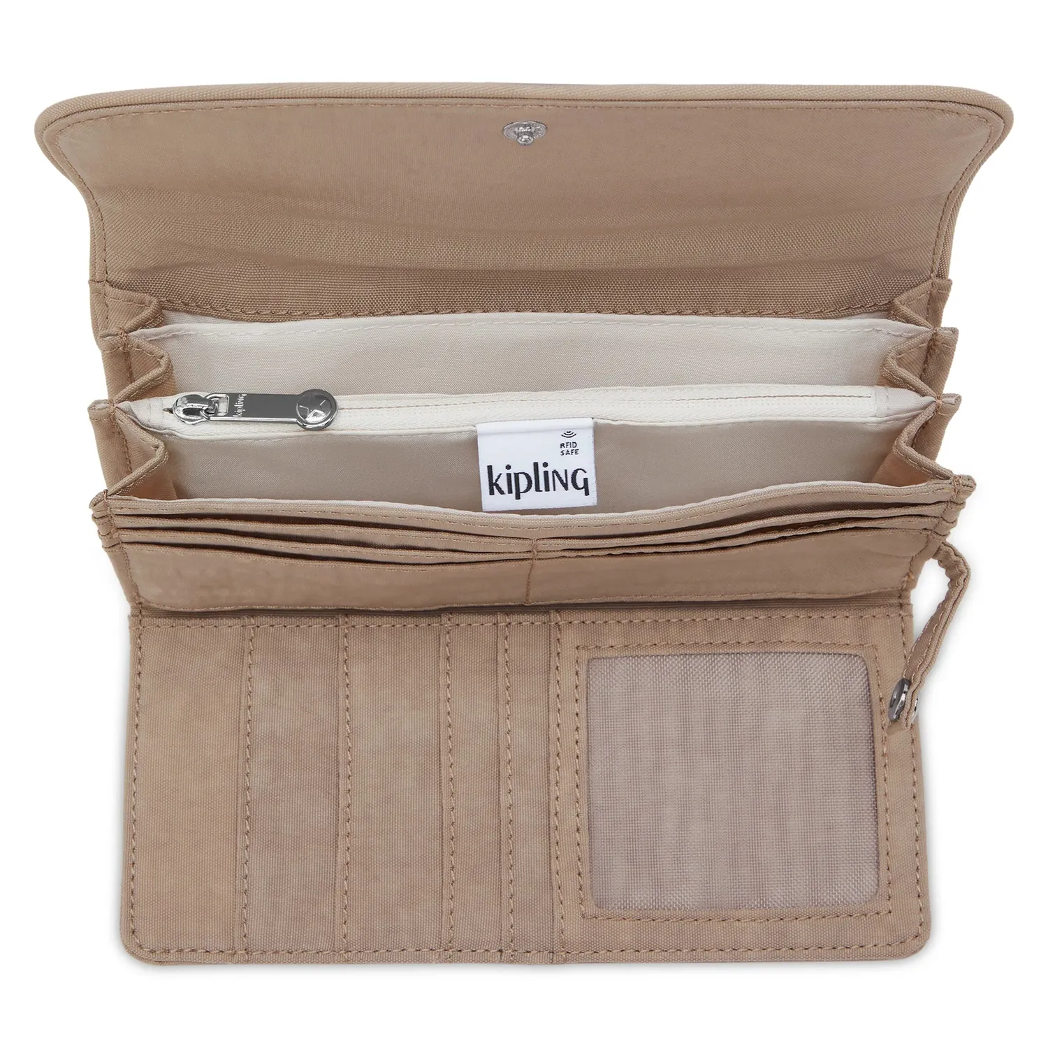 Kipling Money Land portemonnee Groot Tan Beige RFID