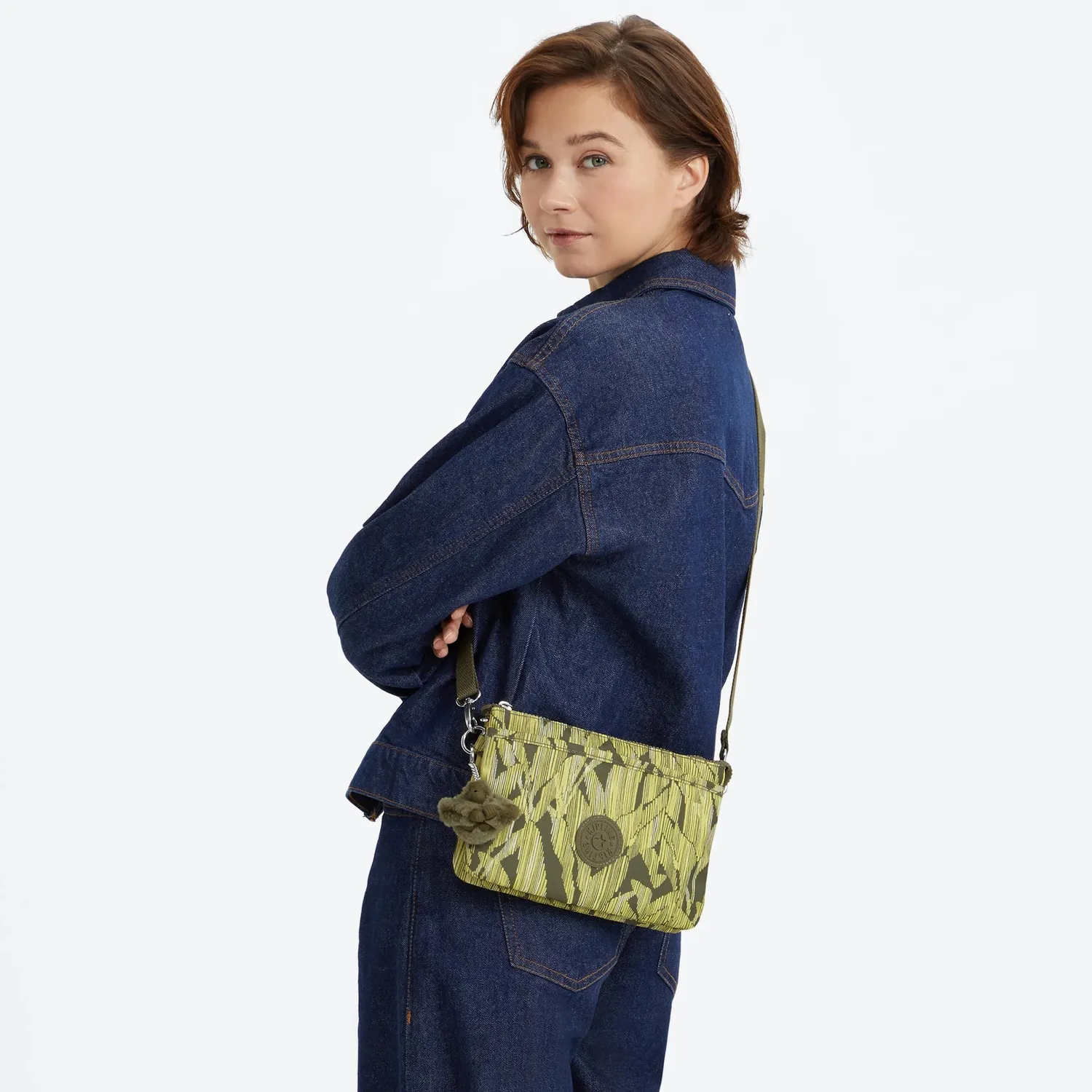 Kipling Riri crossbodytas Klein Sun Striped Grasses licht