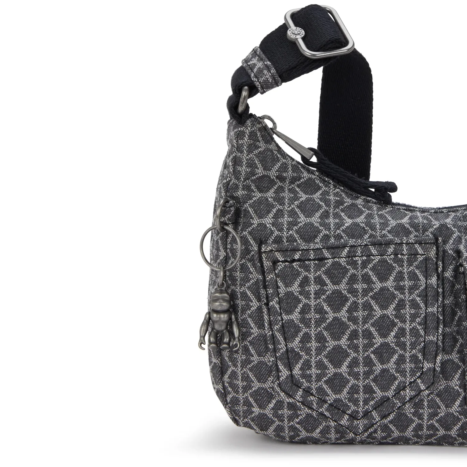 Kipling Kenda crossbodytas Grey Denim klein jacquard