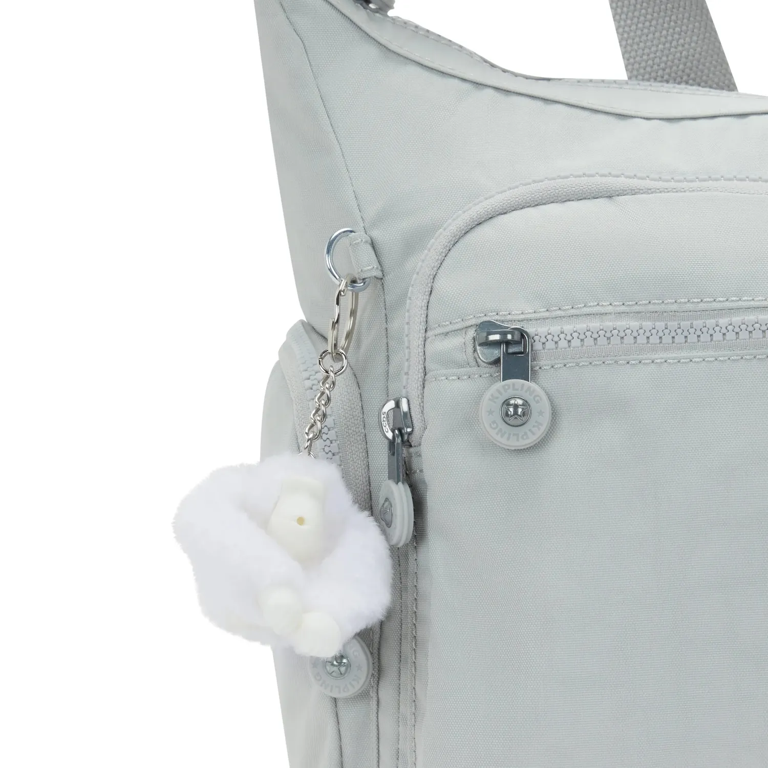 Kipling Gabbie crossbody tas Easy Grey groot met ritsvakken
