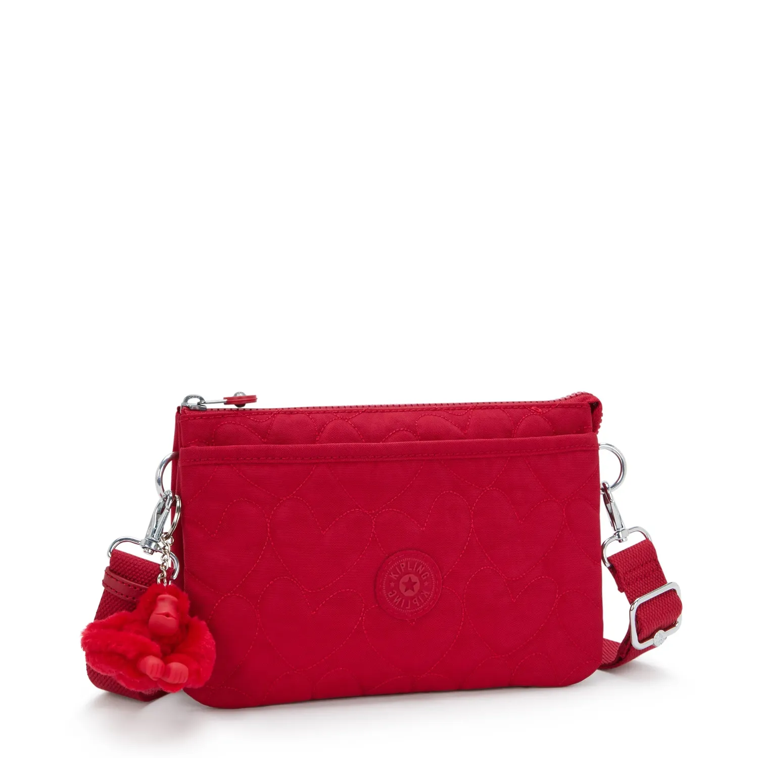 Kipling Riri crossbodytas klein Many Hearts Red harten