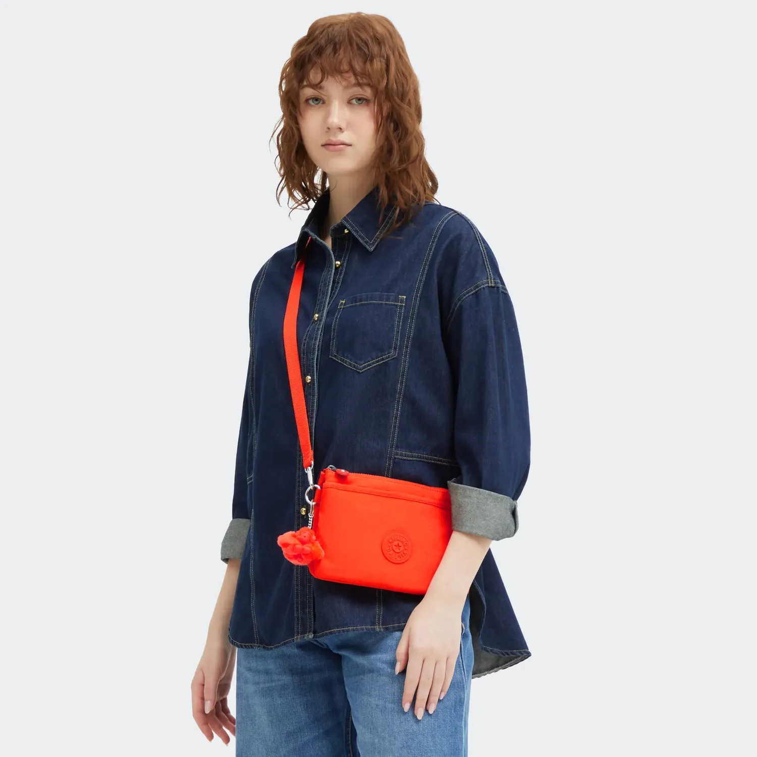 Kipling Riri crossbodytas Klein Open Orange oranje