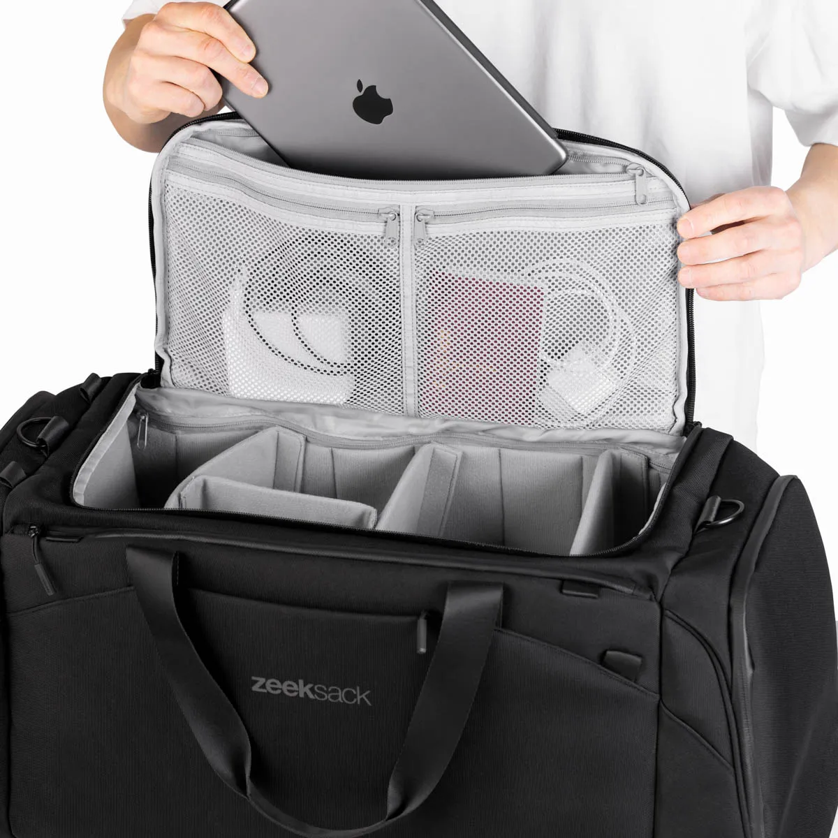Zeeksack The Weekender 50L reistas zwart 50 liter schuhfach