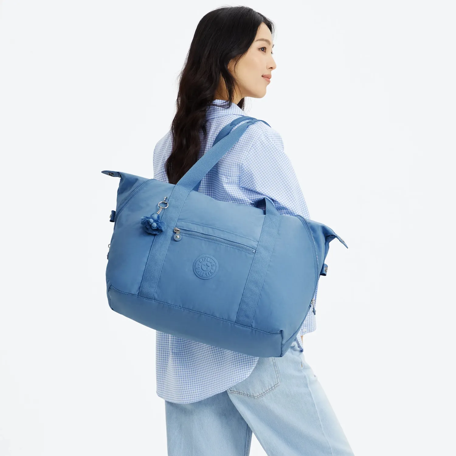 Kipling Art M tas Vintage Blue groot schouderband