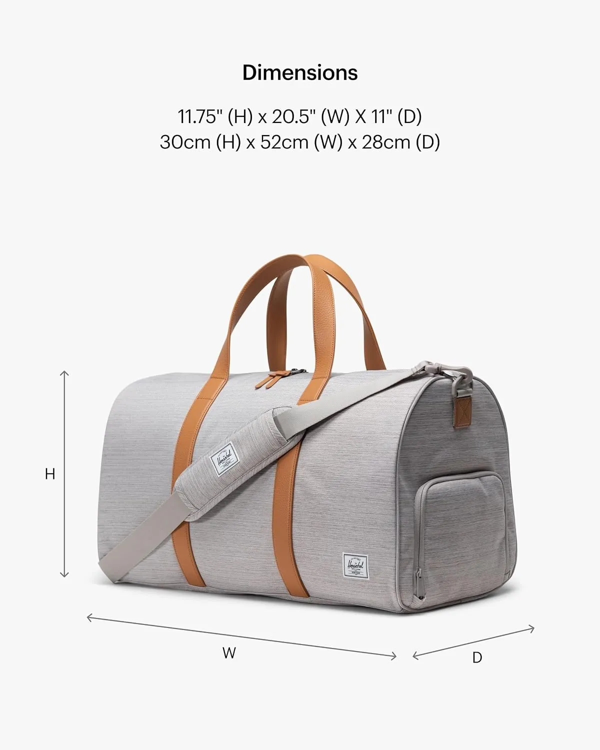 Herschel Novel Duffle reistas Light Grey Crosshatch weekendtas