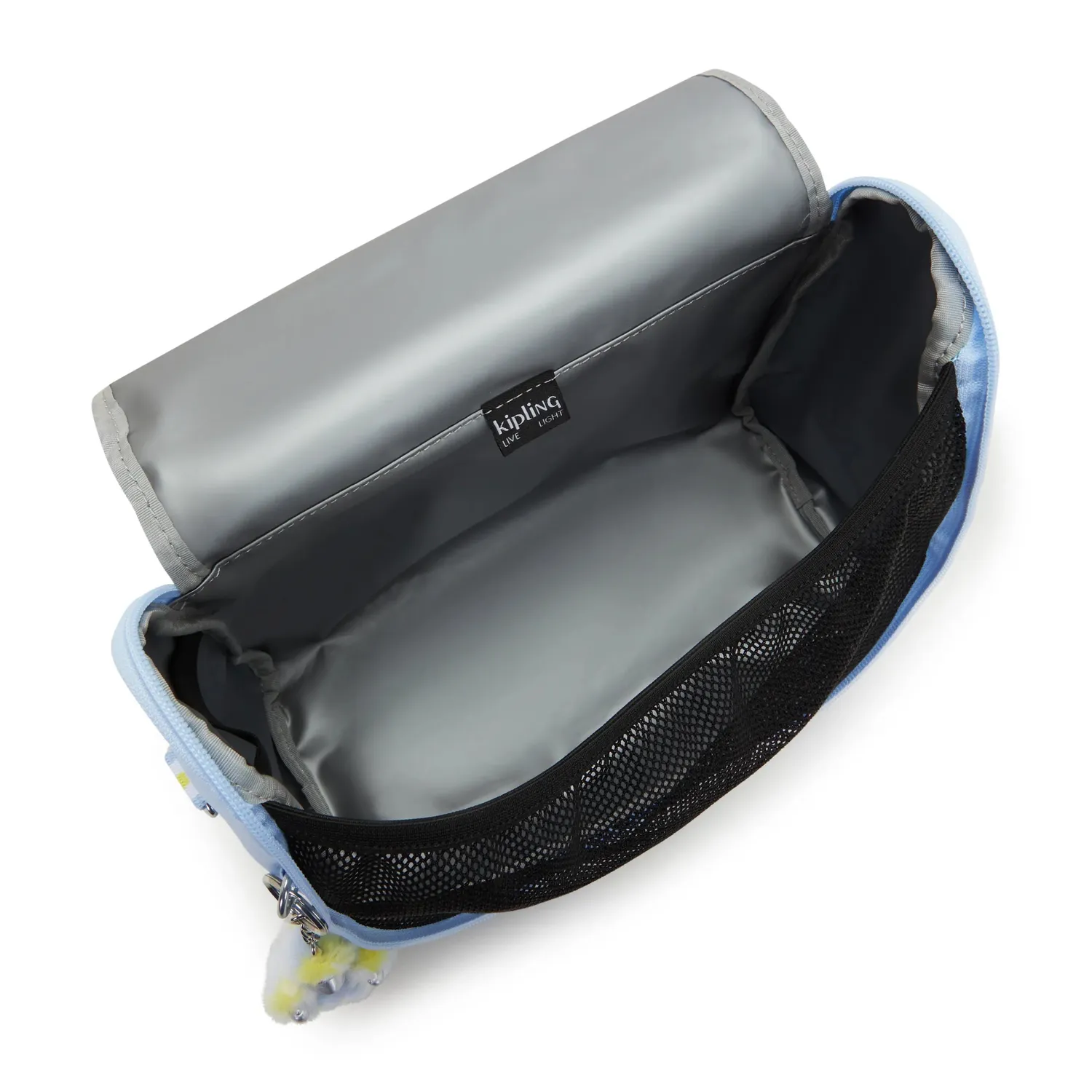 Kipling New Kichirou lunchtas Groot Clear Sky Metallic trolleybevestiging