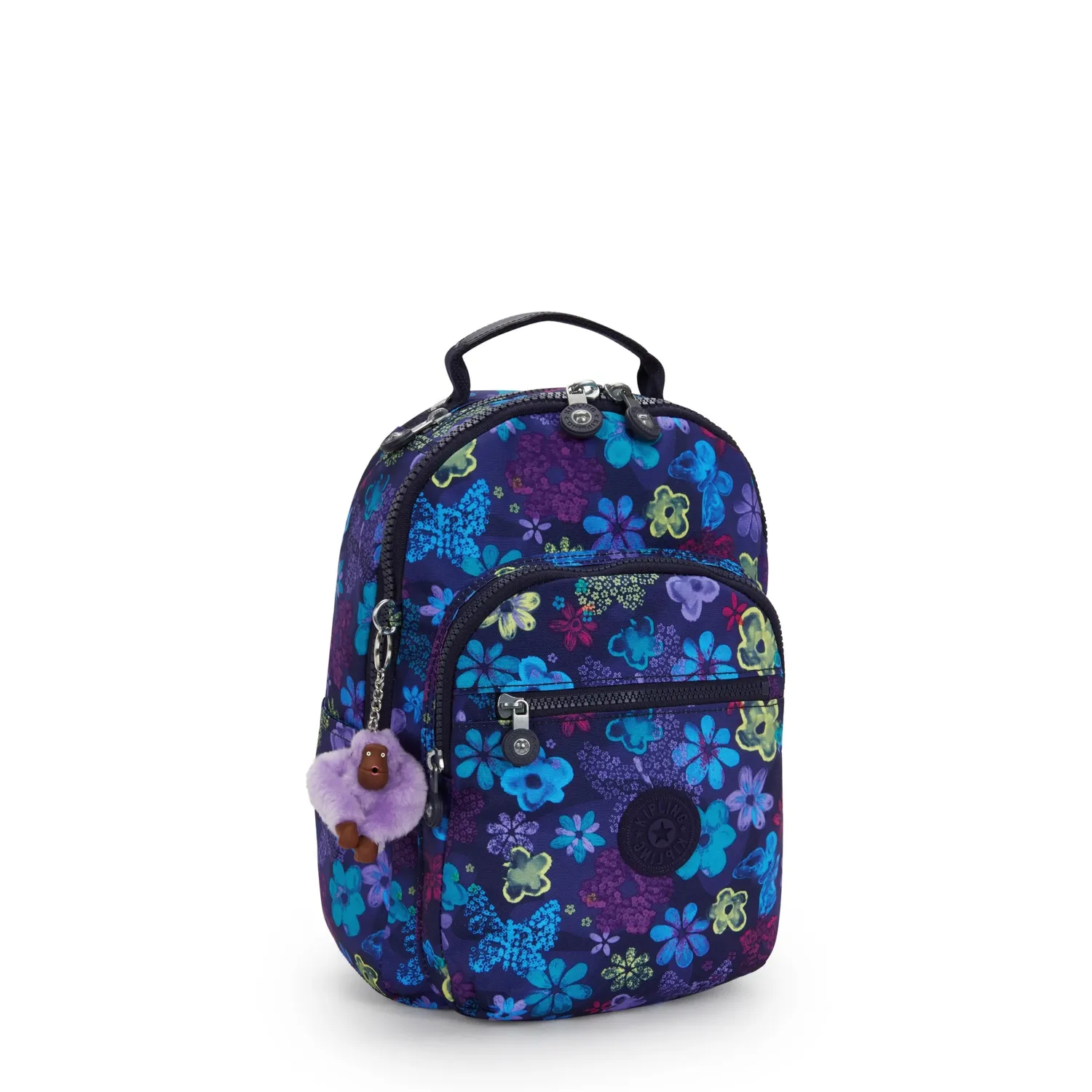 Kipling Seoul S rugzak Klein Dark Flower Stamp 11 inch vak