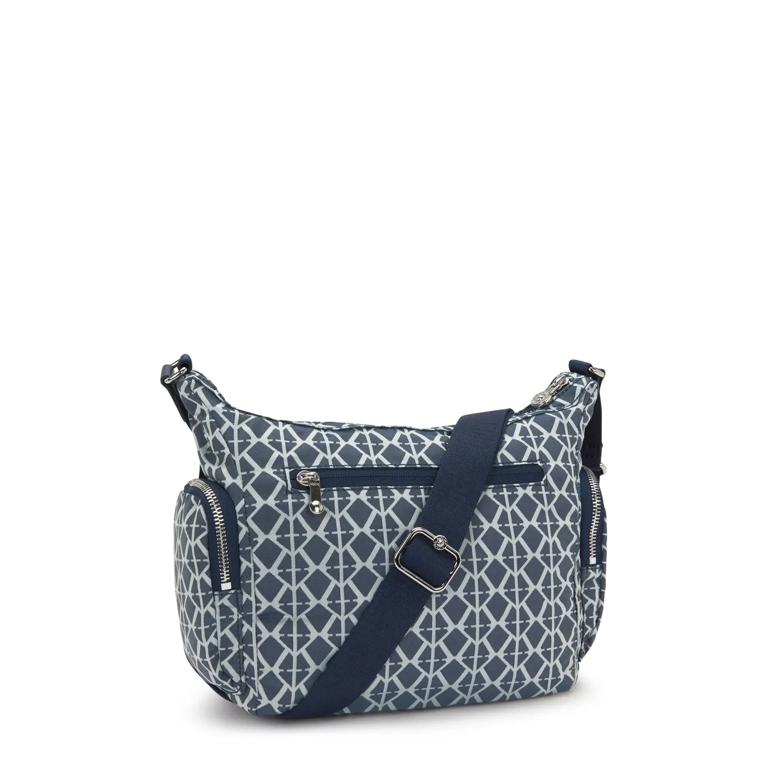 Kipling Gabb S crossbodytas Navy Sign Jacquard Medium trekkoord