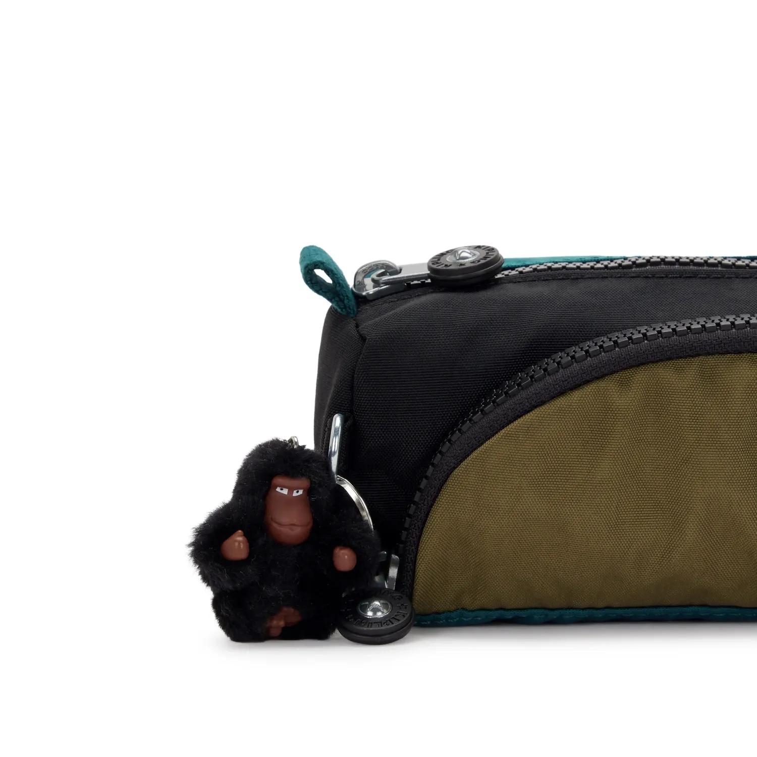 Kipling Cute pennenzak Medium Black Khaki Block nylon