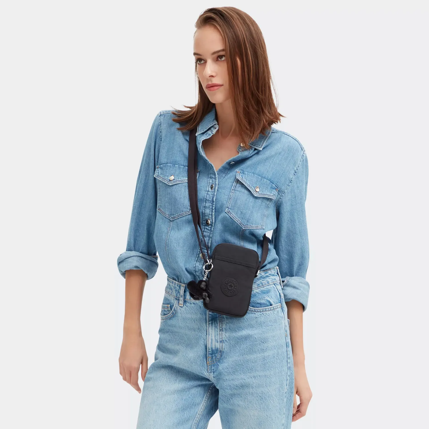 Kipling Tally telefoontas Klein Black Noir waterafstotend