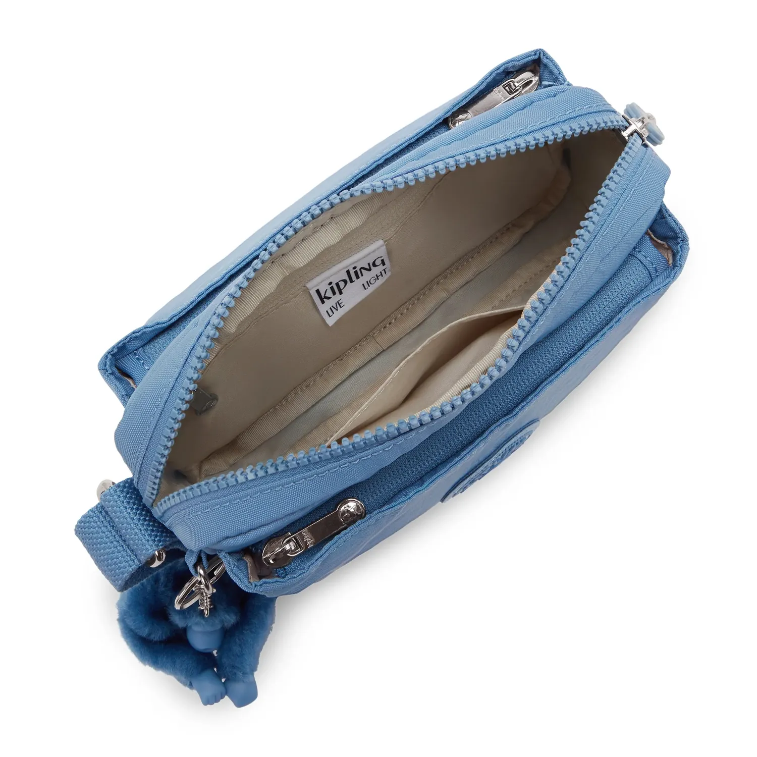 Kipling Abanu crossbody tas klein Vintage Blue verstelbaar