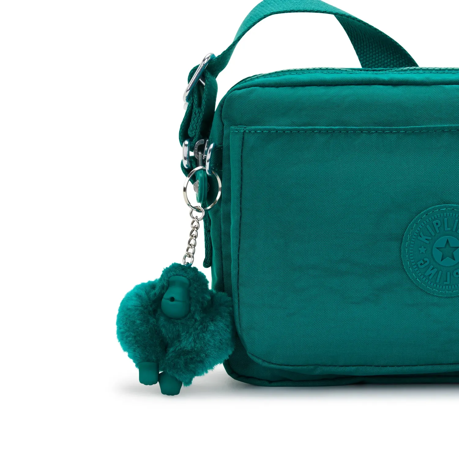 Kipling Abanu M crossbody tas Outspoken Green Medium dubbel vak