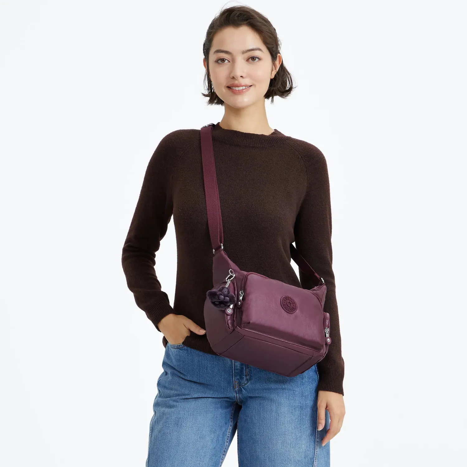 Kipling Gabb S crossbodytas Grape Wine Metallic medium glans