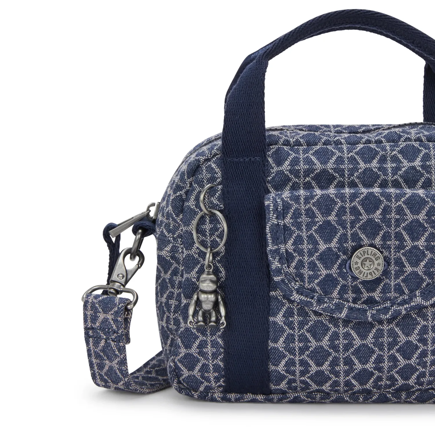 Kipling Kazia schoudertas Klein Signature Denim licht
