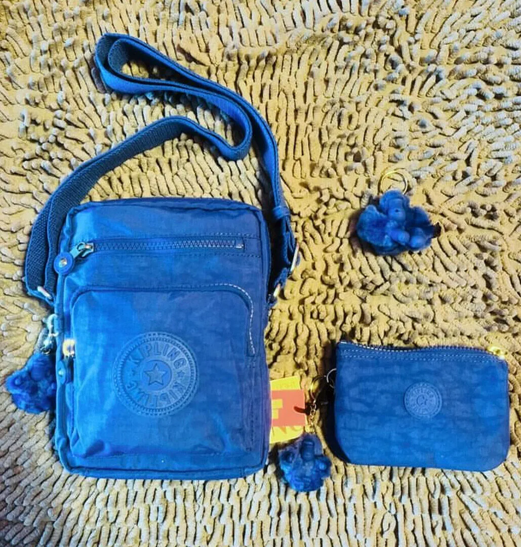 Kipling Creativity S portemonnee Blue Bleu 2 klein met rits