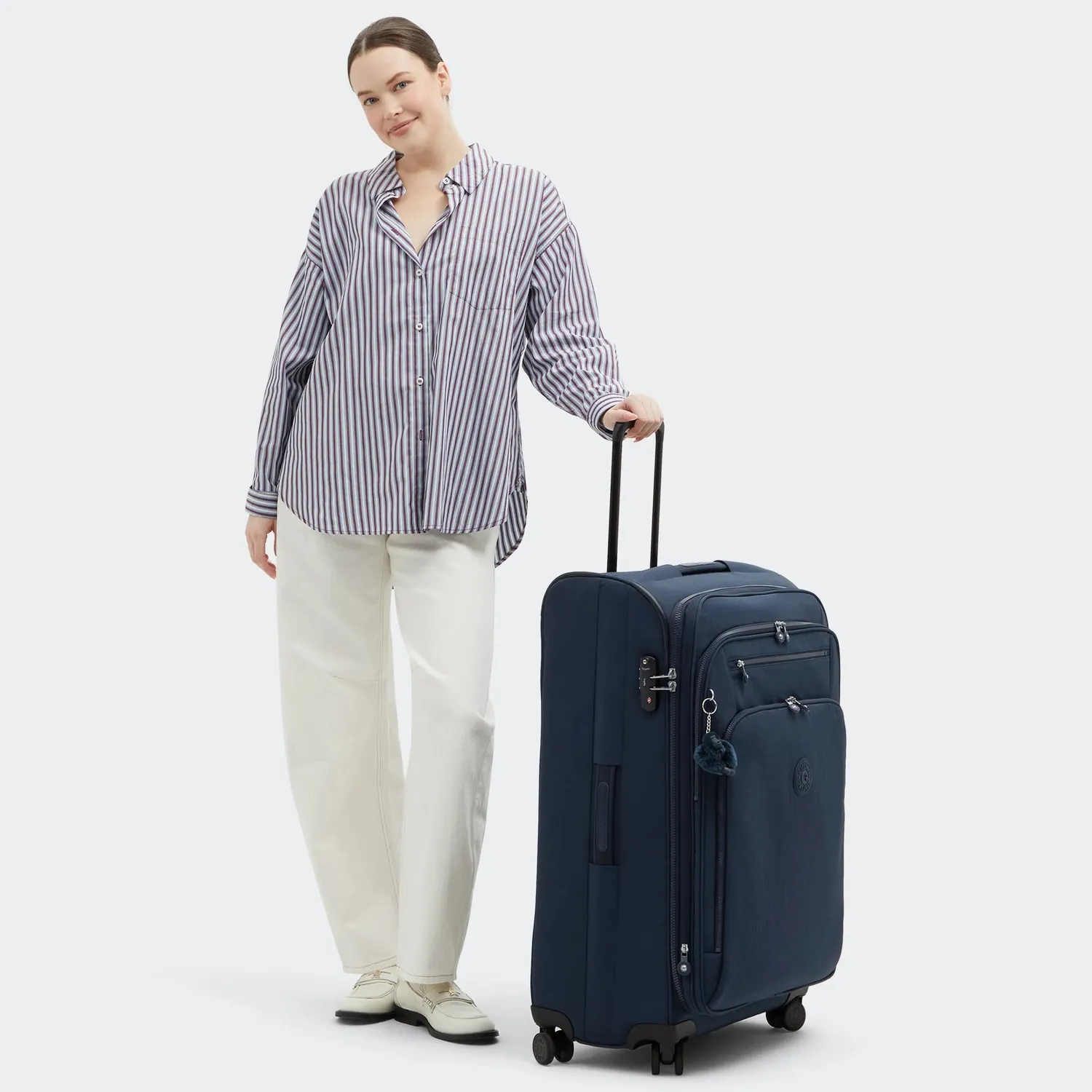 Kipling Youri Spin L koffer Groot Blue Bleu 2 uitbreidbaar TSA