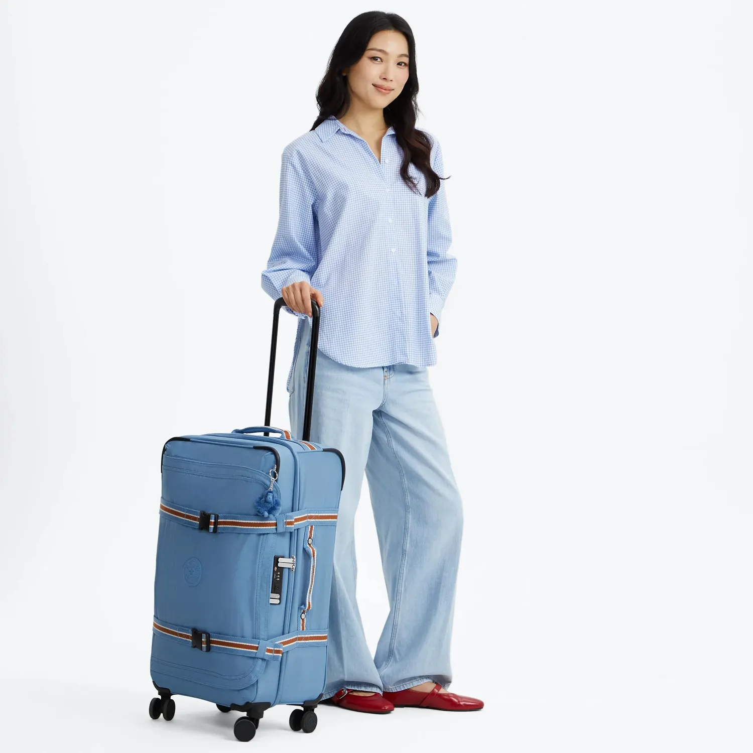 Kipling Spontaneous M koffer Medium Vintage Blue reiskoffer