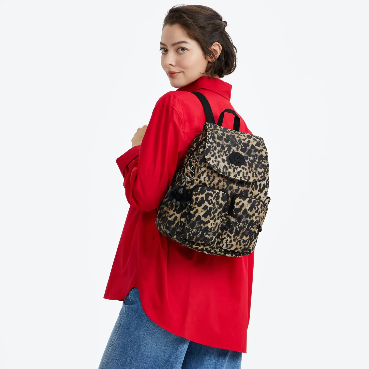 Kipling City Pocket S rugzak Wild Leopard Klein klepvak