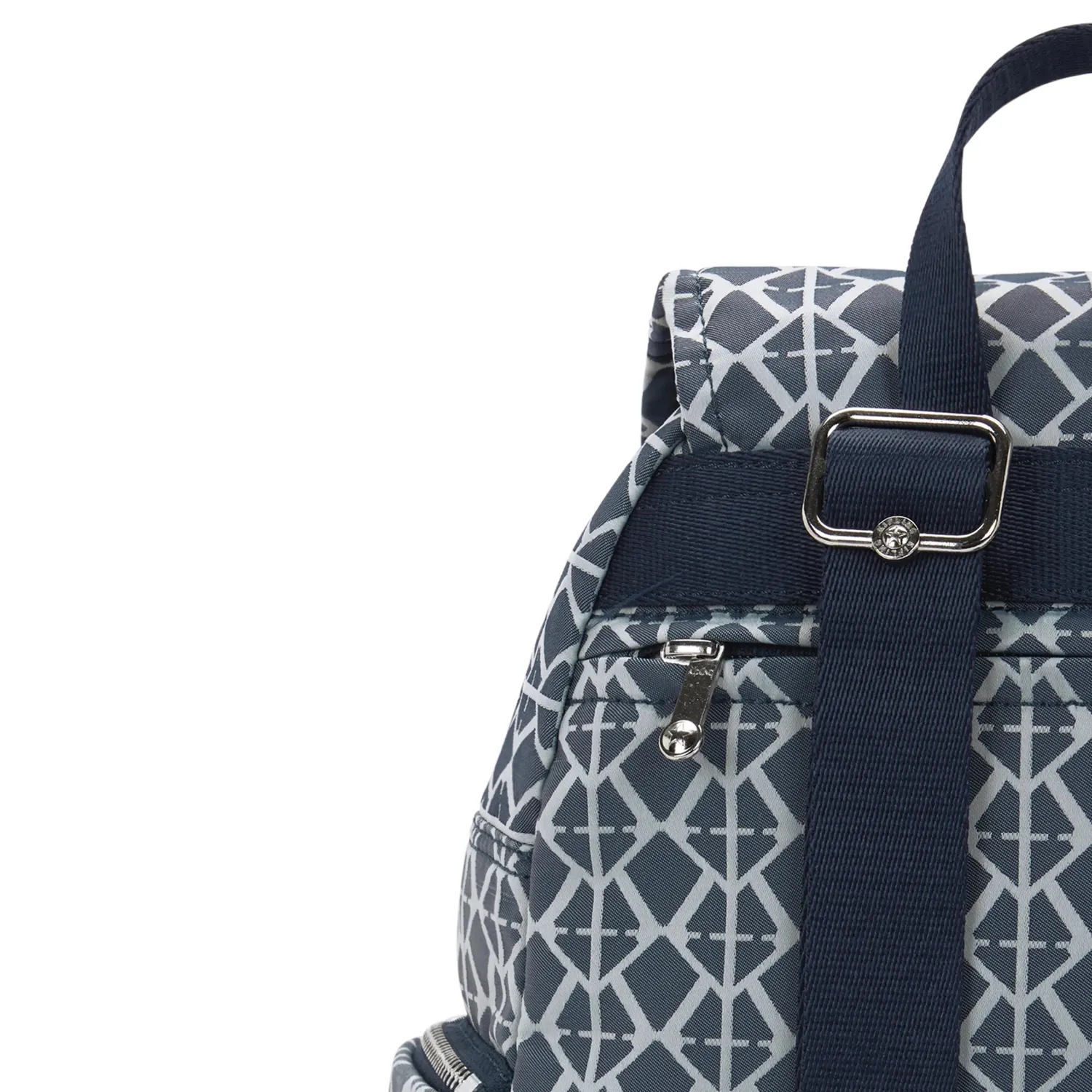 Kipling City Zip S rugzak Navy Sign Jacquard klein geweven