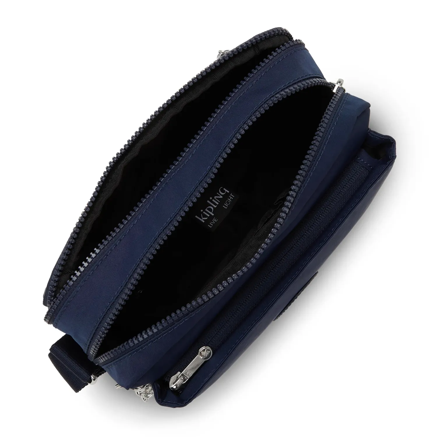 Kipling Abanu M crossbody Infinite Blue met voorvak