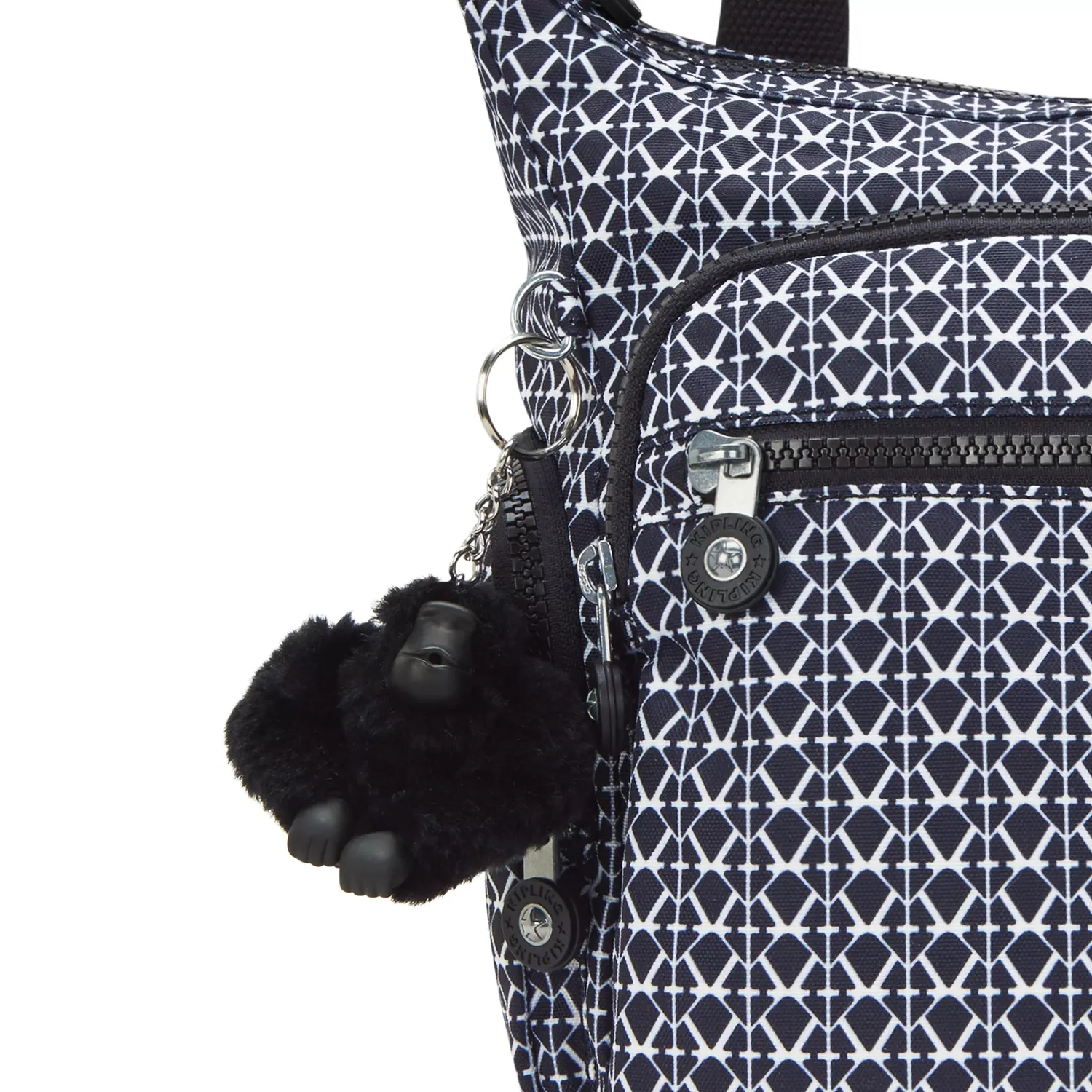 Kipling Gabbie crossbody tas Signature Print medium met vakken