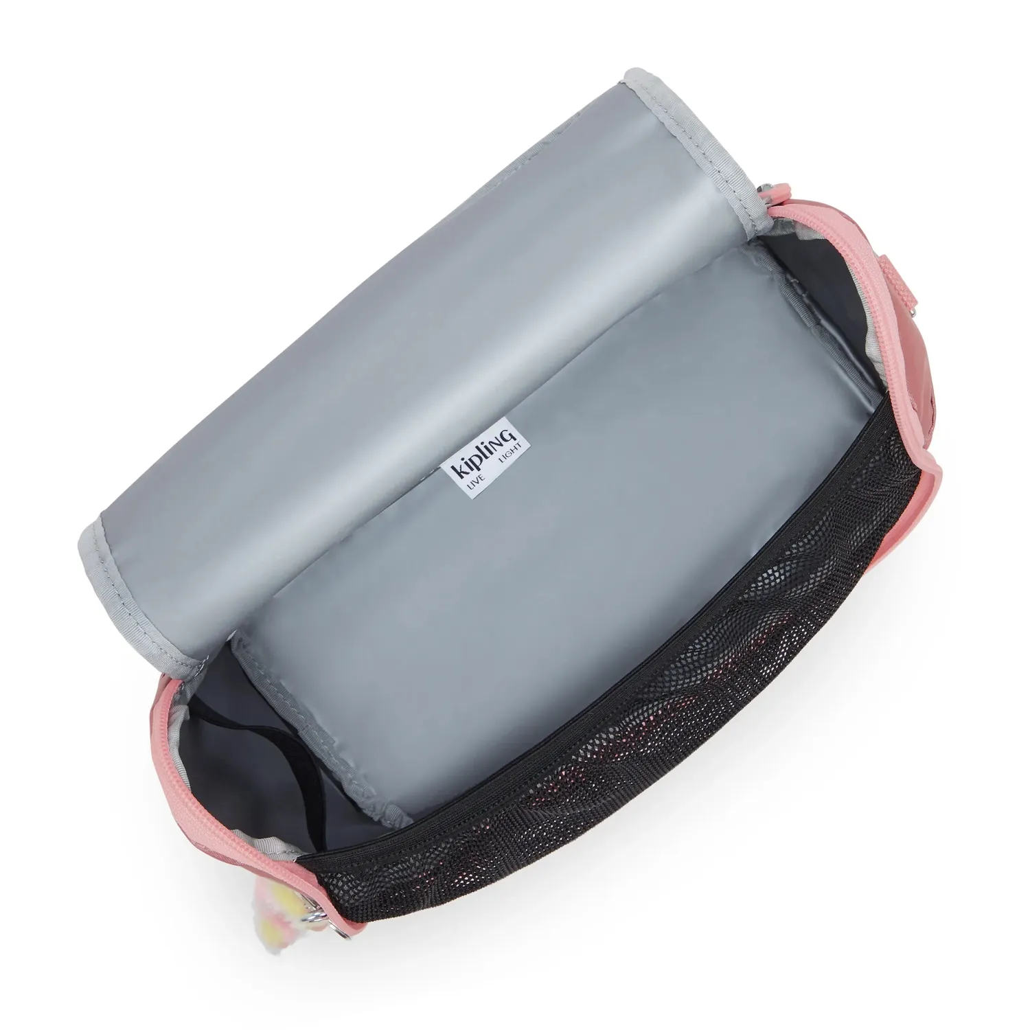 Kipling New Kichirou lunchtas Groot Bronze Pink Metallic trolleybevestiging