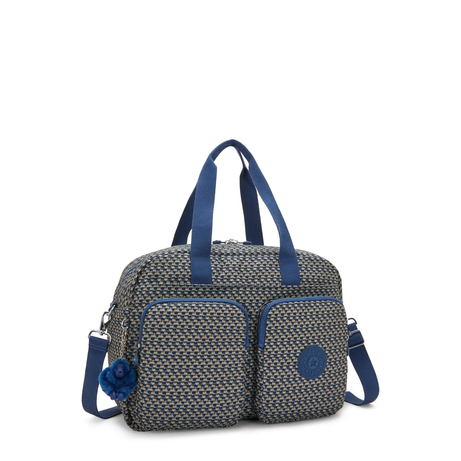 Kipling Defea XL weekendtas Medium Blue on Wire met laptopvak