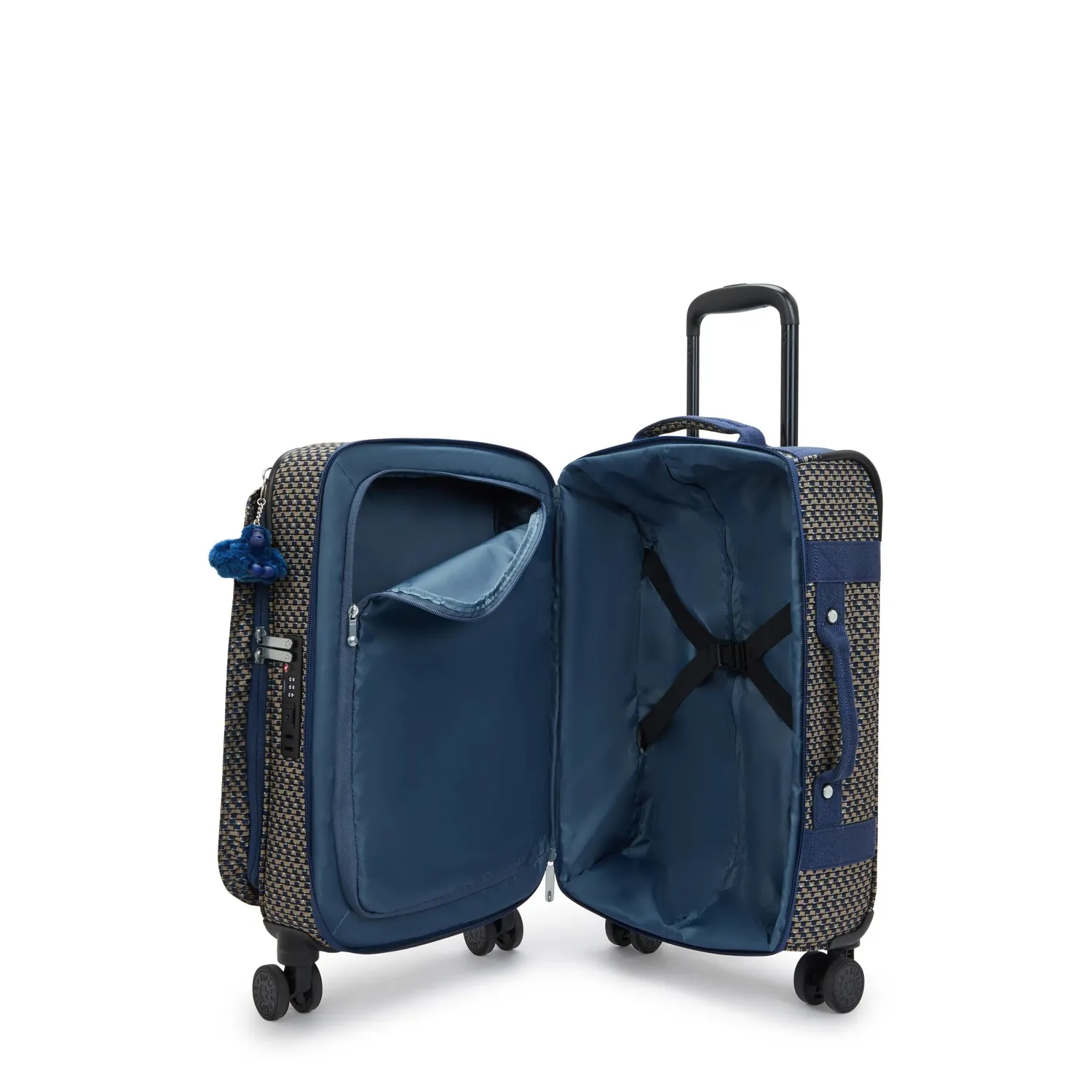 Kipling Spontaneous S Koffer Klein Blue on Wire lichtgewicht