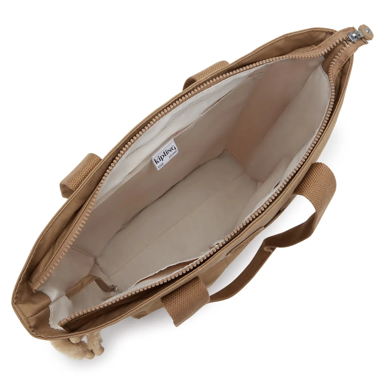 Kipling Hanifa schoudertas Groot Early Tan laptopvak