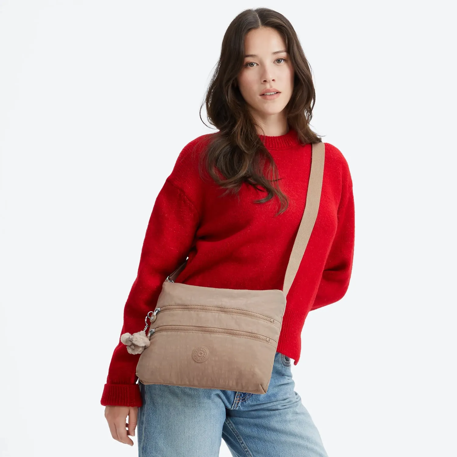 Kipling Alvar crossbody Medium Tan Beige ritstas