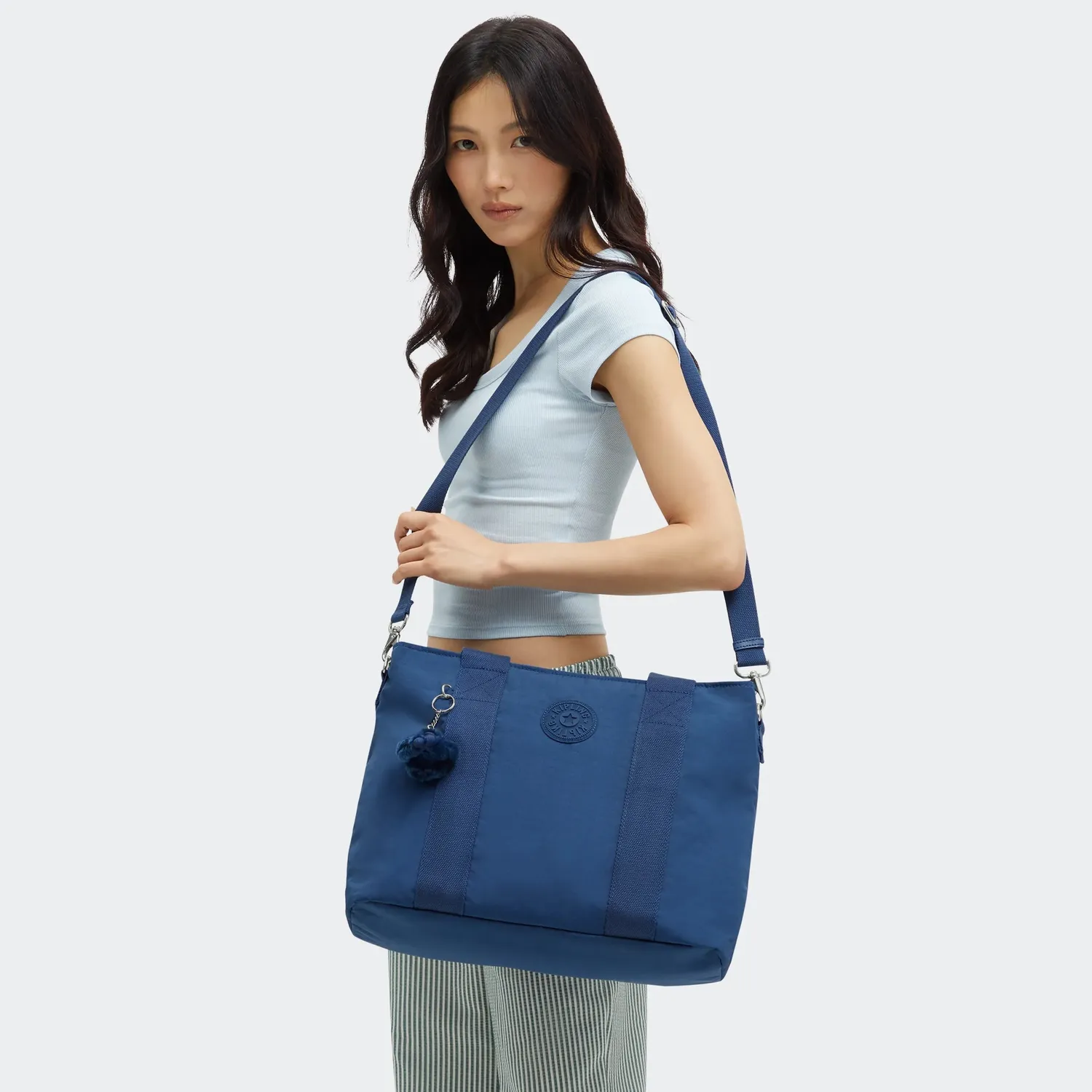 Kipling Minta L Up schoudertas Groot Casual Blue rits
