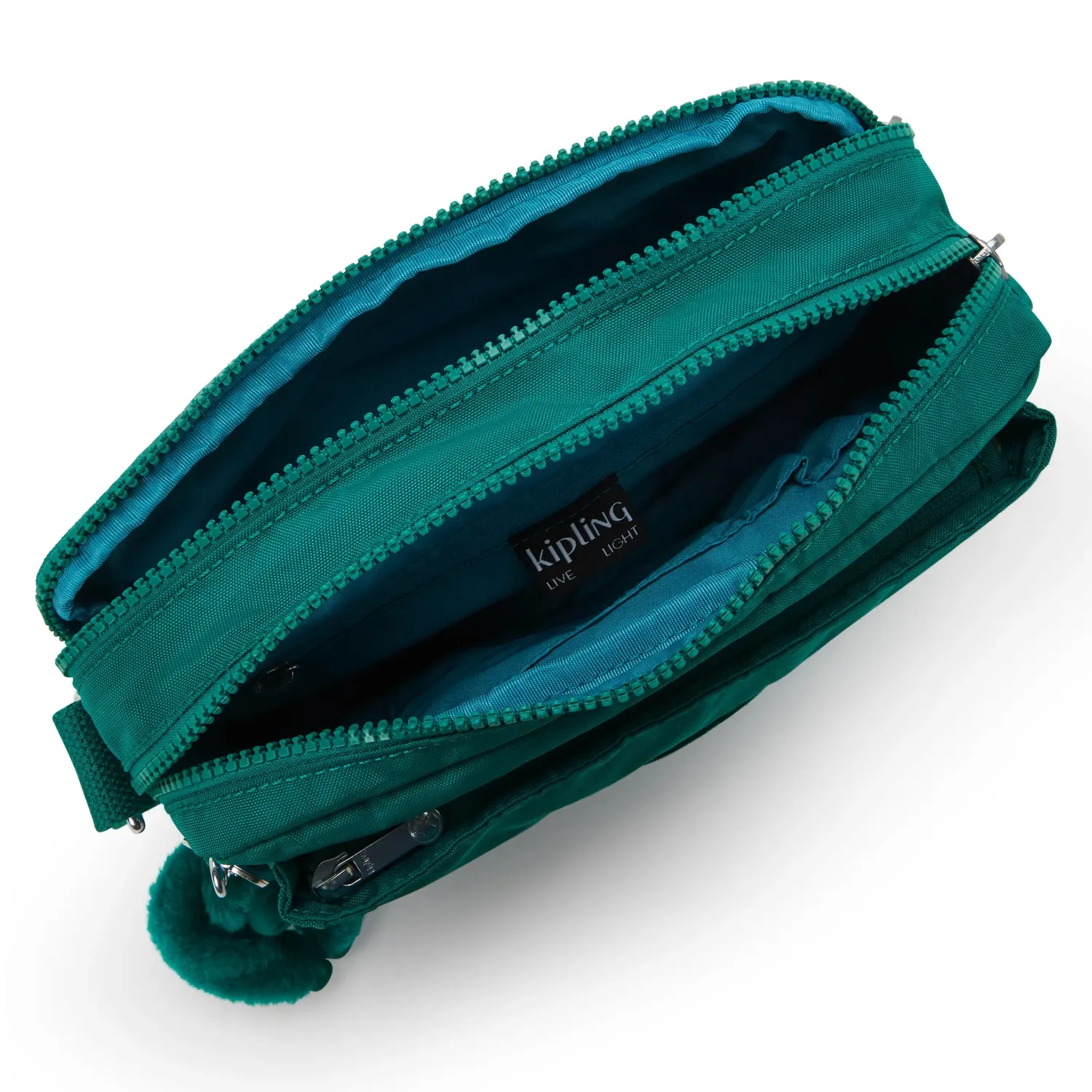 Kipling Abanu M crossbody tas Outspoken Green Medium dubbel vak
