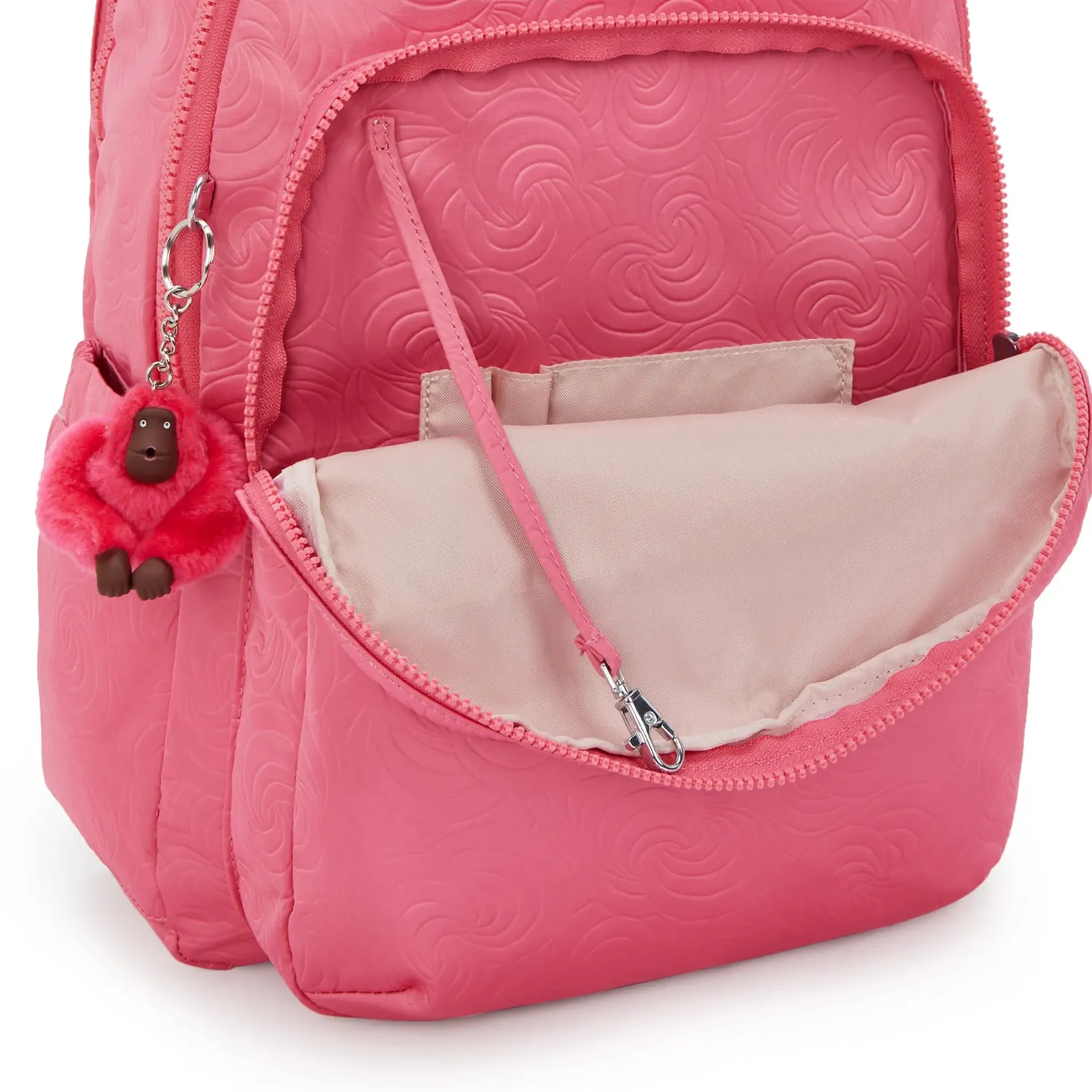 Kipling Seoul Lap schoolrugzak Pink Swirl Emboss 15 inch Groot