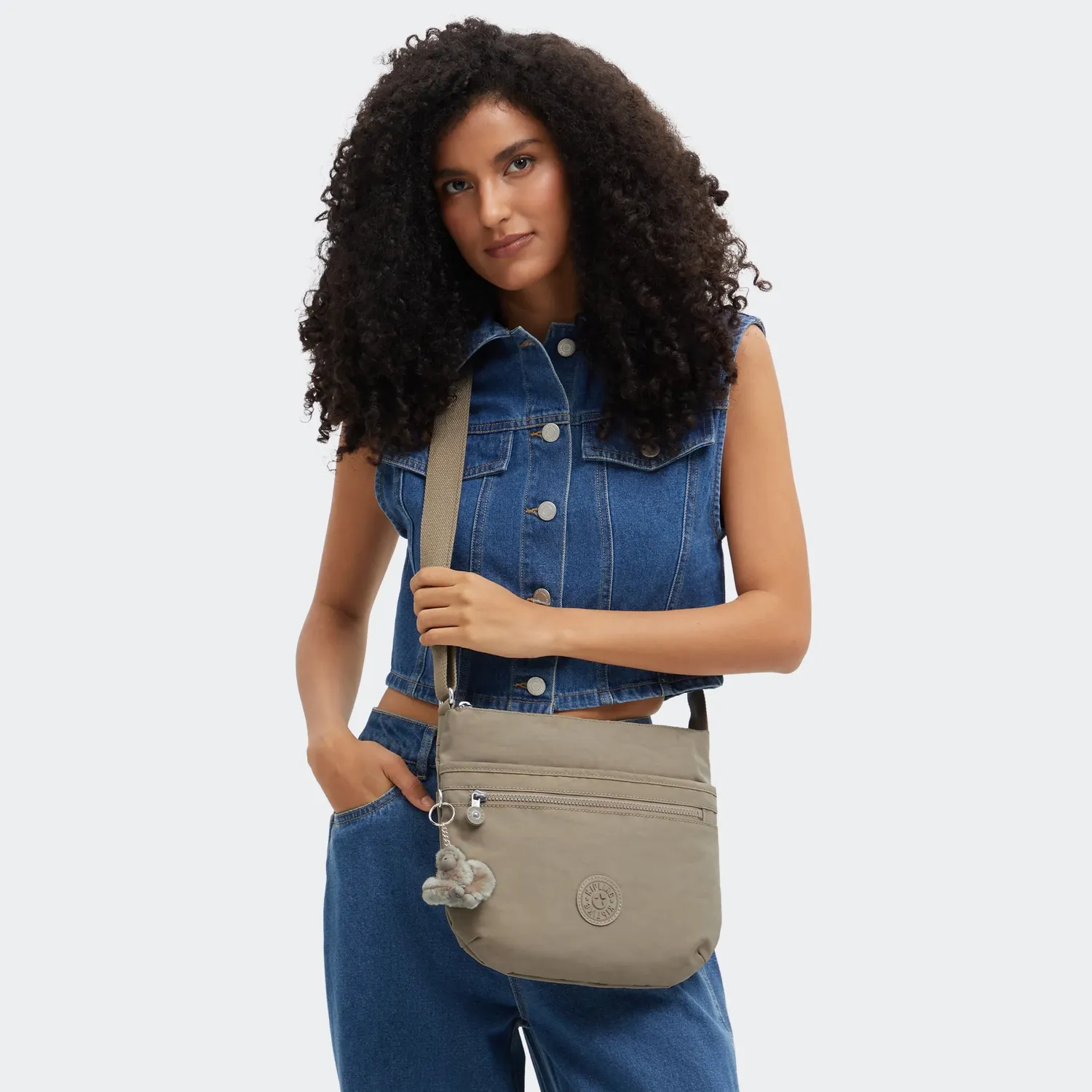 Kipling Arto schoudertas Medium Soft Taupe taupe