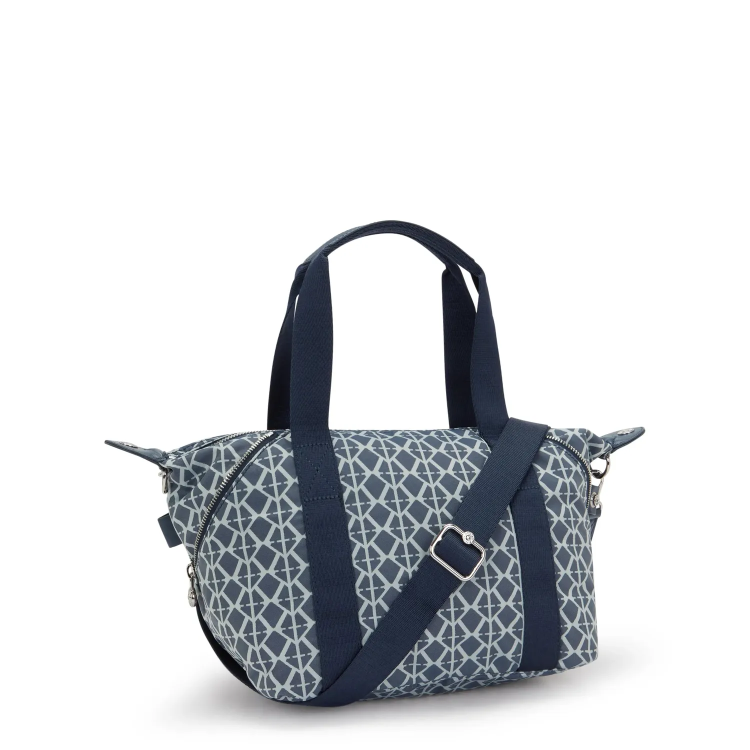 Kipling Art Mini schoudertas Navy Sign Jacquard klein ritsvak