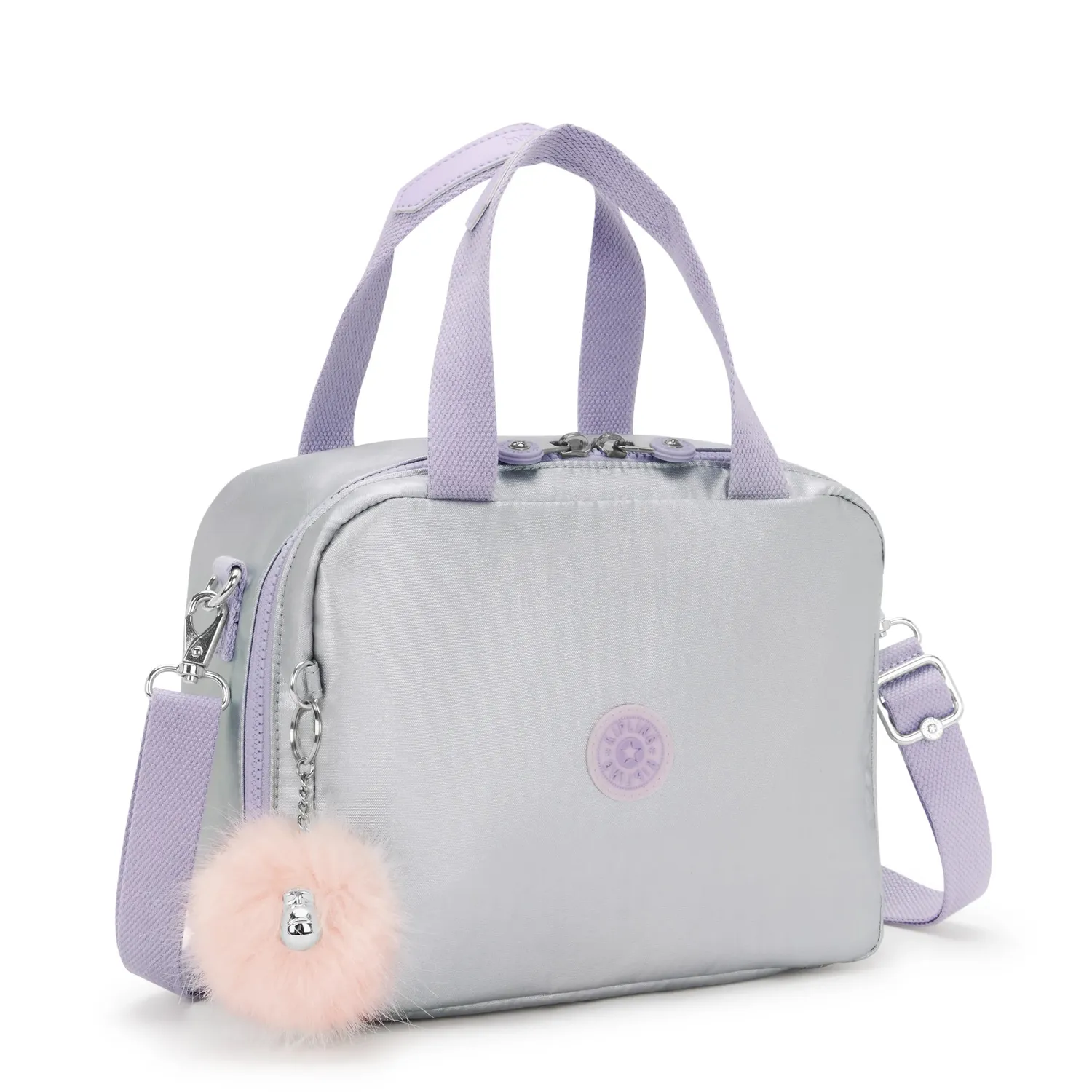 Kipling Miyo lunchtas Groot Silver Glow Metallic glans