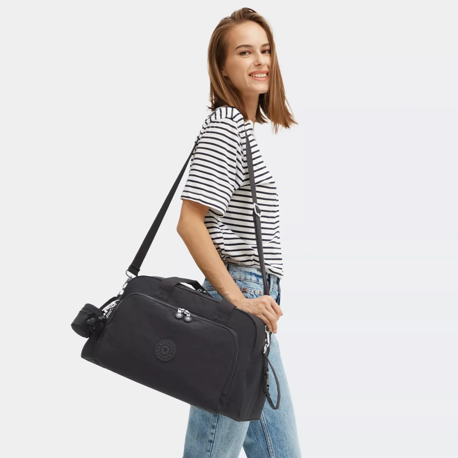 Kipling Camama luiertas Black Noir groot met verschoningsmat