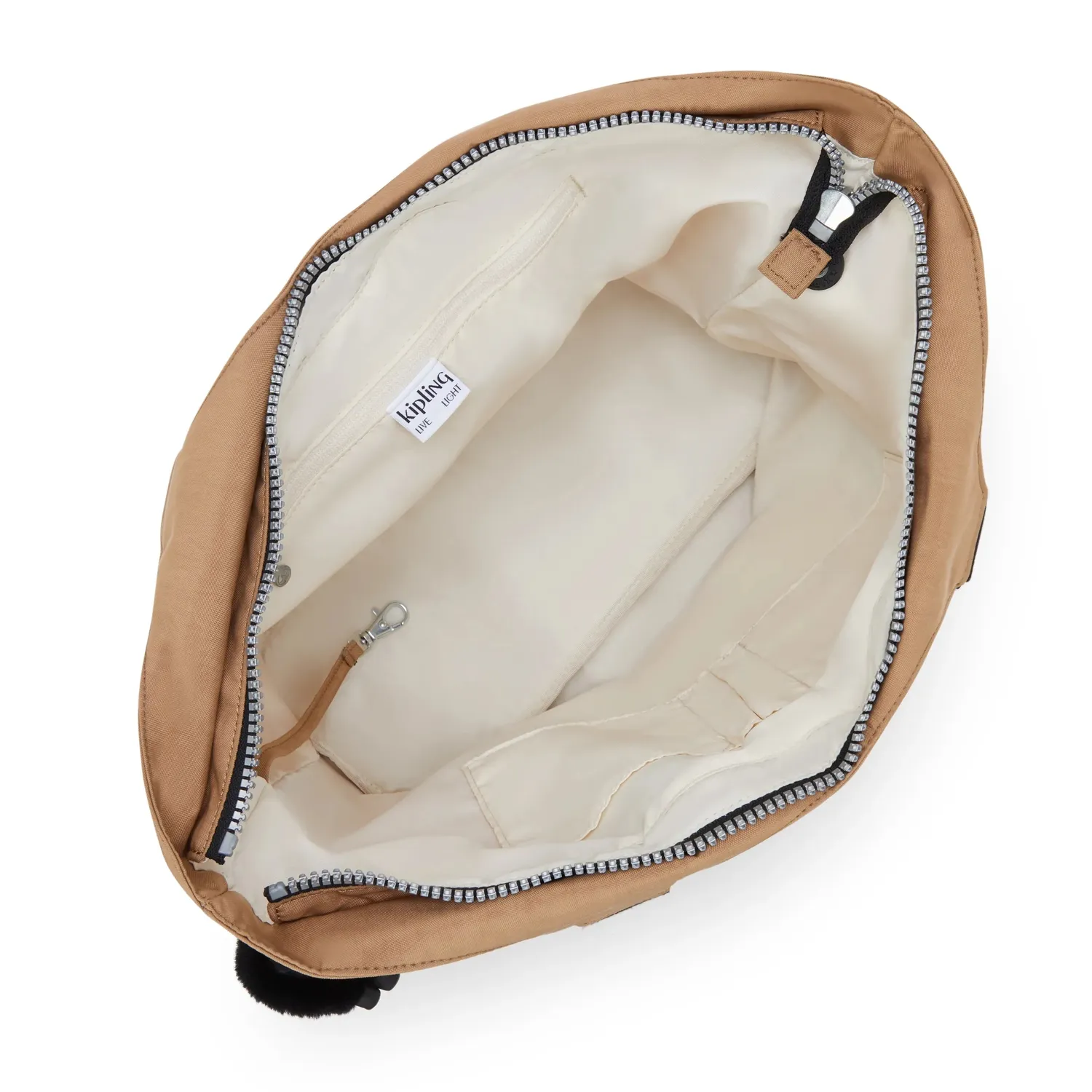 Kipling New Cicely shopper Medium Early Tan Heritage met ritsvakken