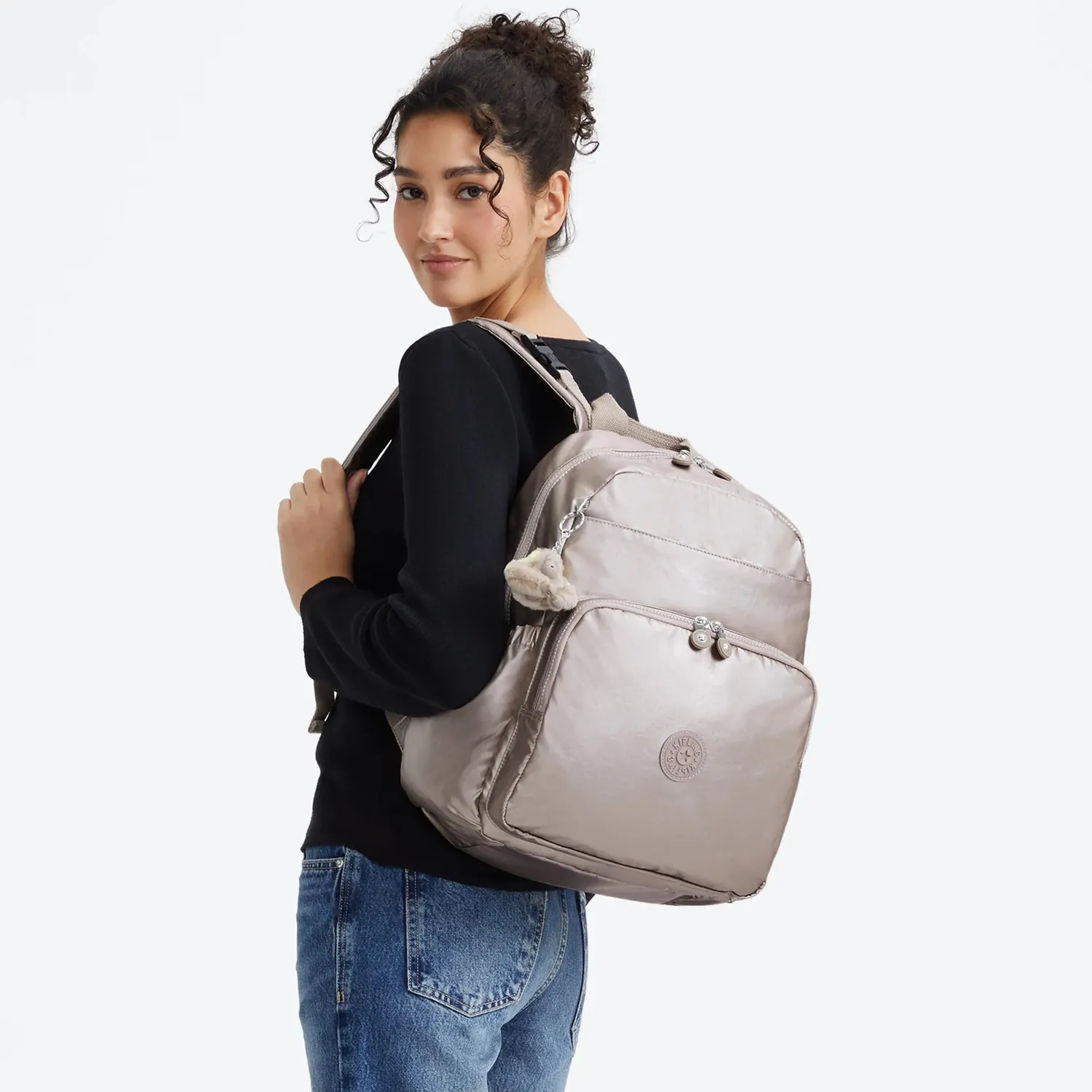 Kipling Maisie babyrugzak Tiny Metallic Glow Medium verschoningsmat