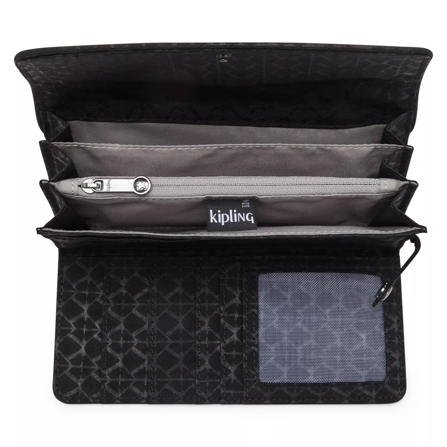 Kipling Money Land portemonnee Groot Signature Emb RFID