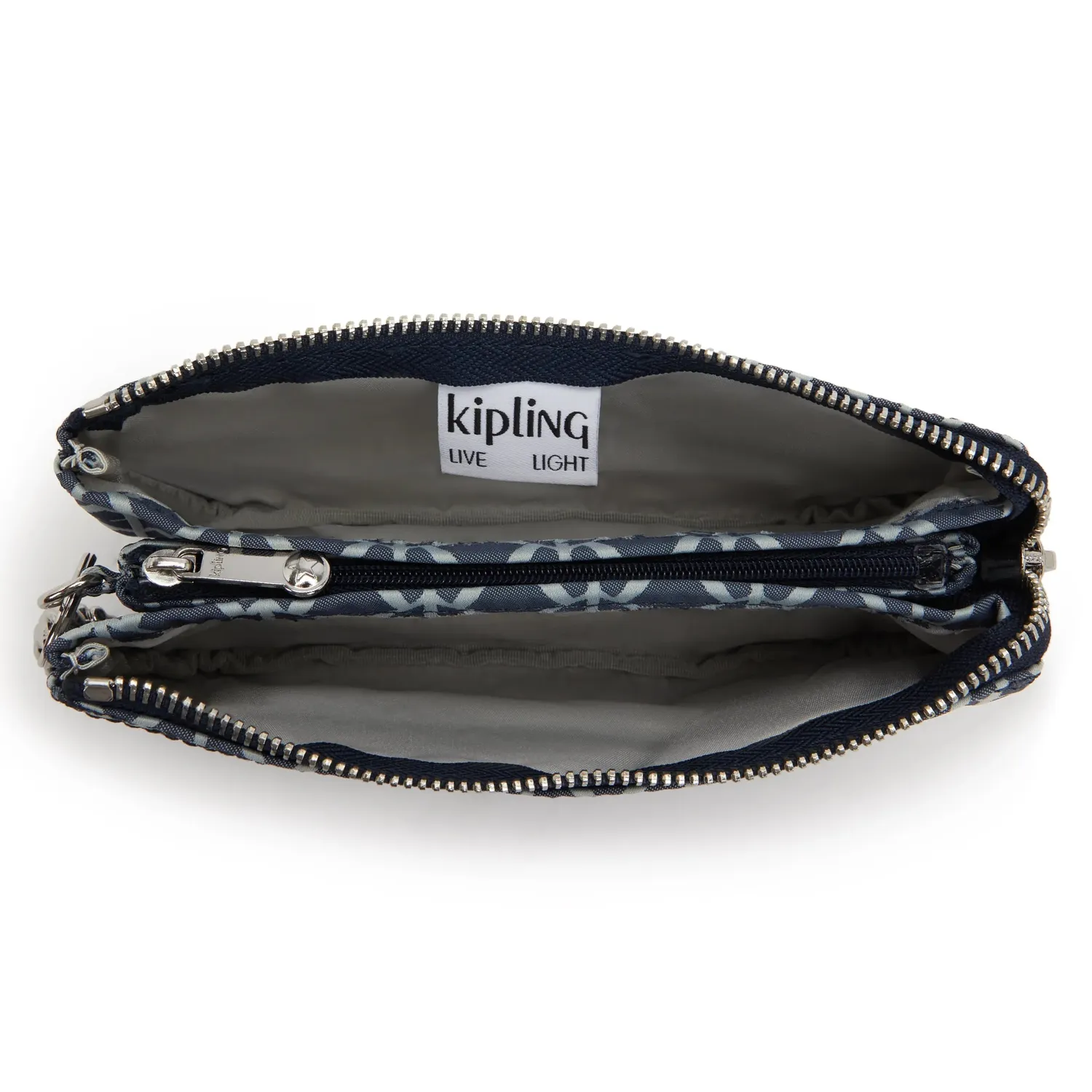 Kipling Creativity L pouch Navy Sign Jacquard waterafstotend