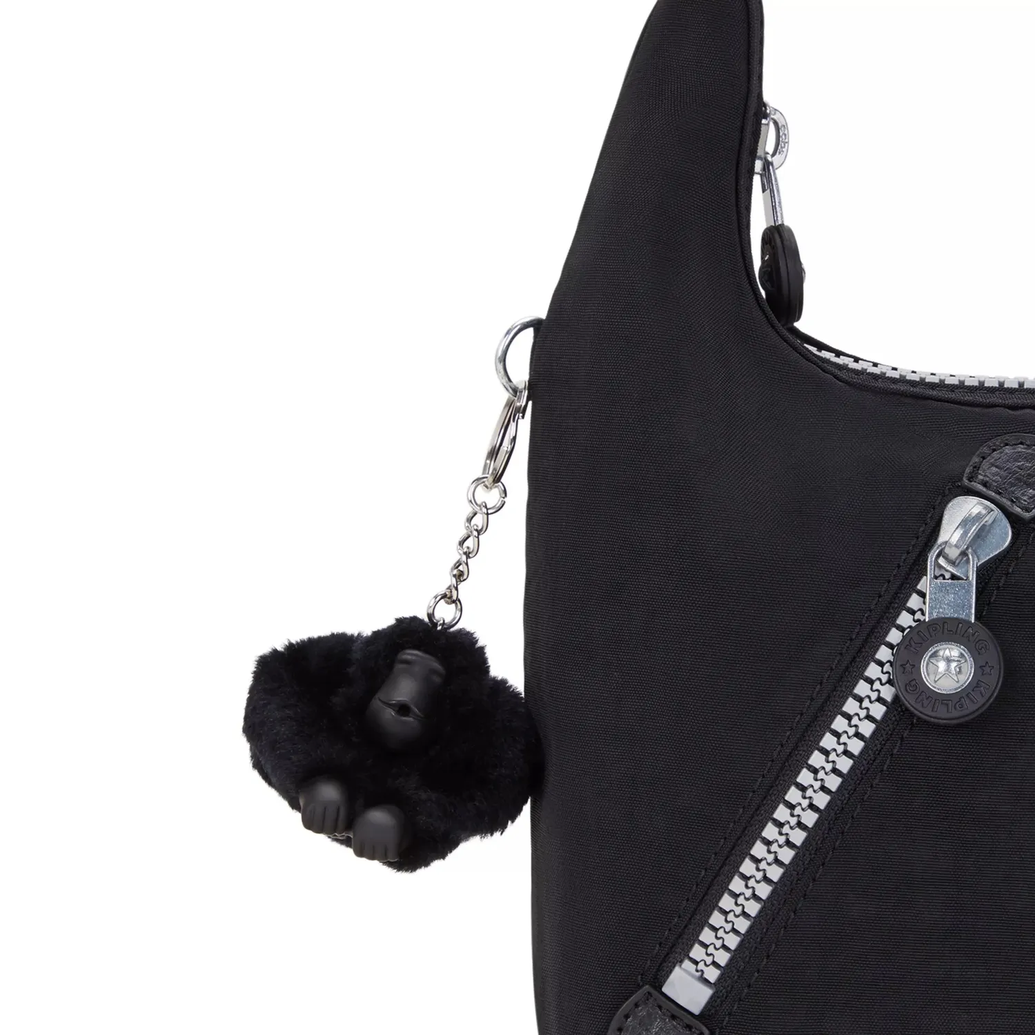 Kipling Nikki schoudertas Rapid Black klein halvemaan