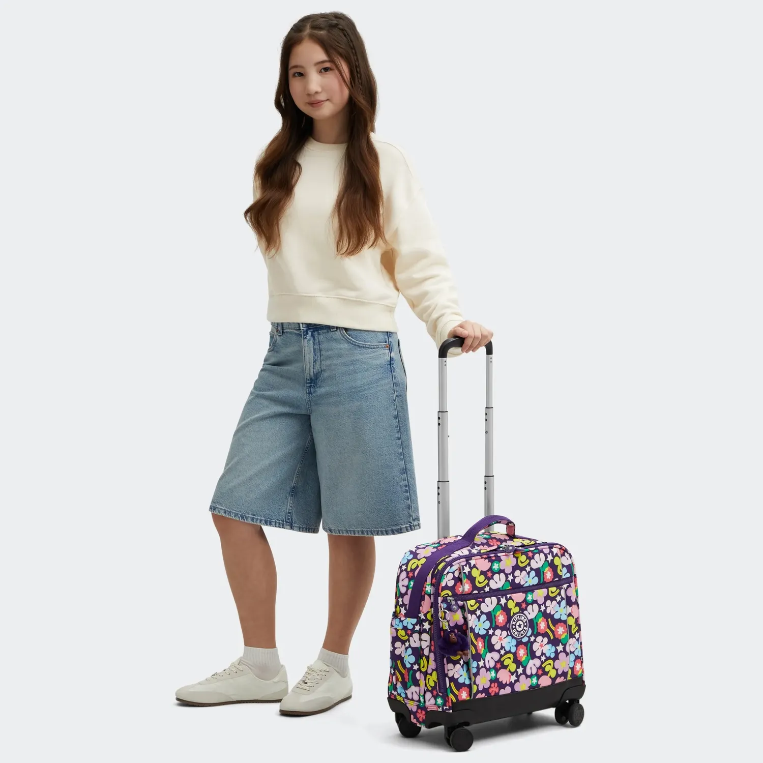 Kipling New Storia schooltas met wielen Fairy Flower Groot trolley