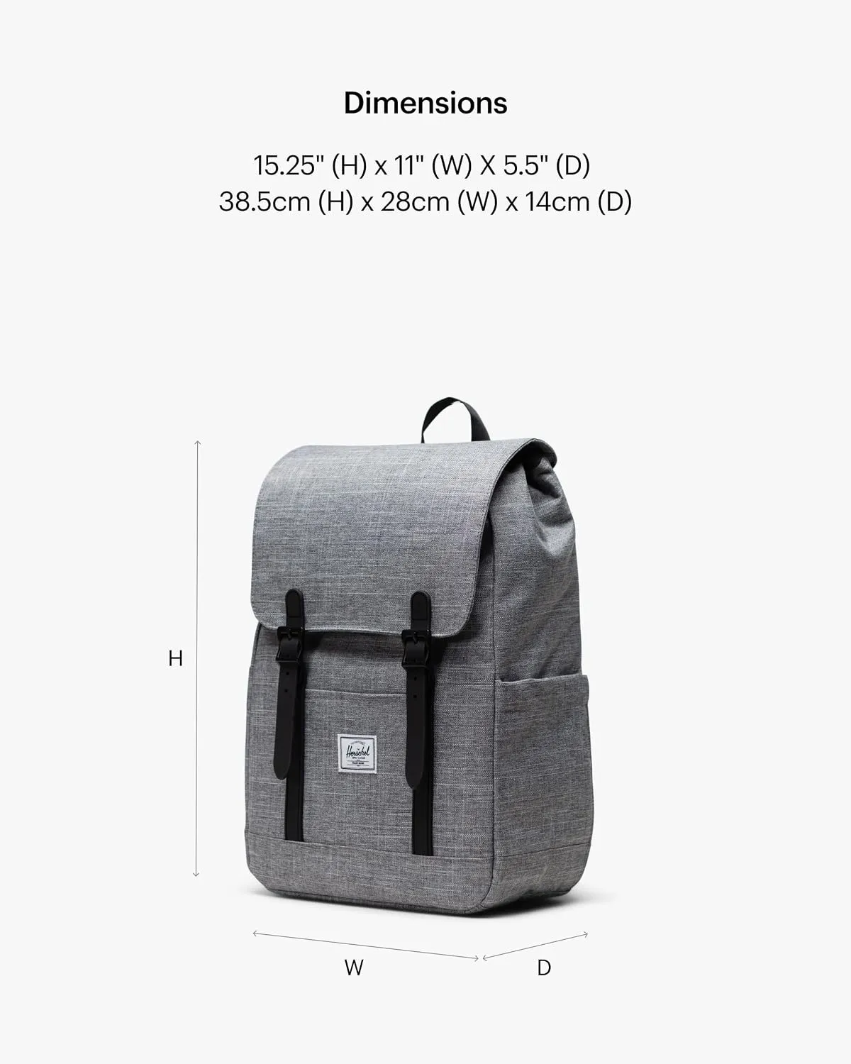 Herschel Retreat Rugzak Standard 23L Zwart Raven Crosshatch