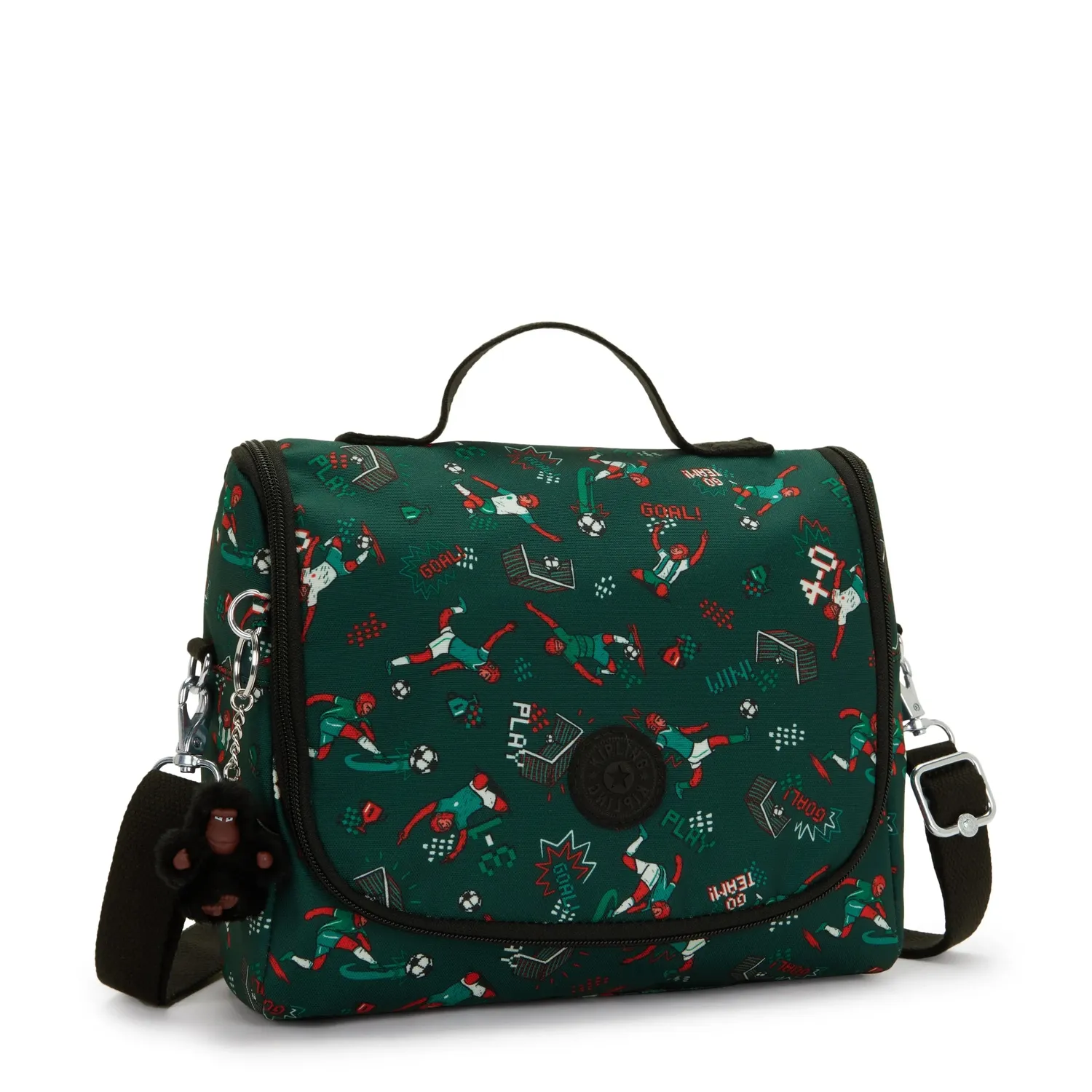Kipling New Kichirou lunchtas Groot Soccer Print trolleybevestiging
